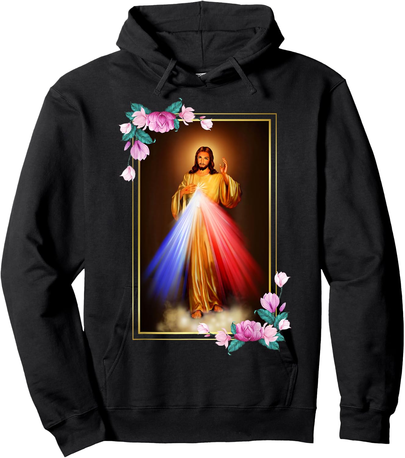 Divine Mercy Jesus Christ, Sacred Heart of Jesus Gift Hoodie - Hoodie | Black