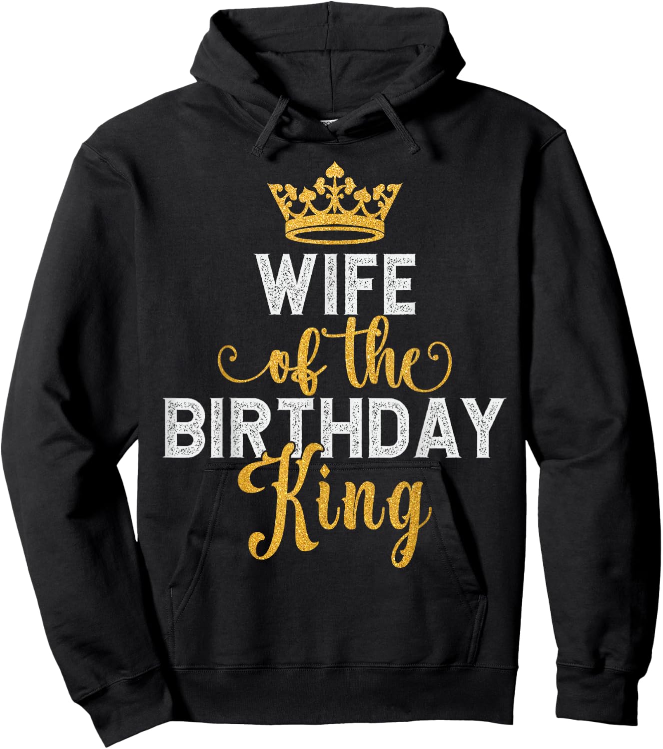 Wife of The Birthday King Couples Matching Husband Birthday Hoodie - Hoodie | Black