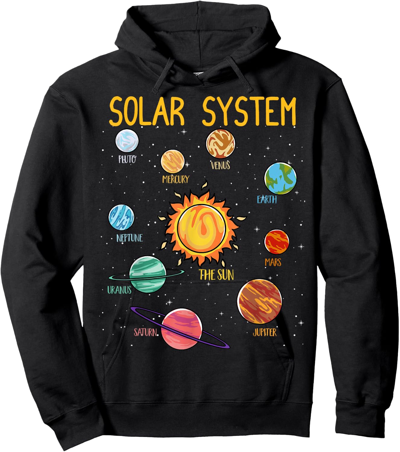 Solar System Planets Science Space Boys Girls STEM Kids Hoodie - Hoodie | Black