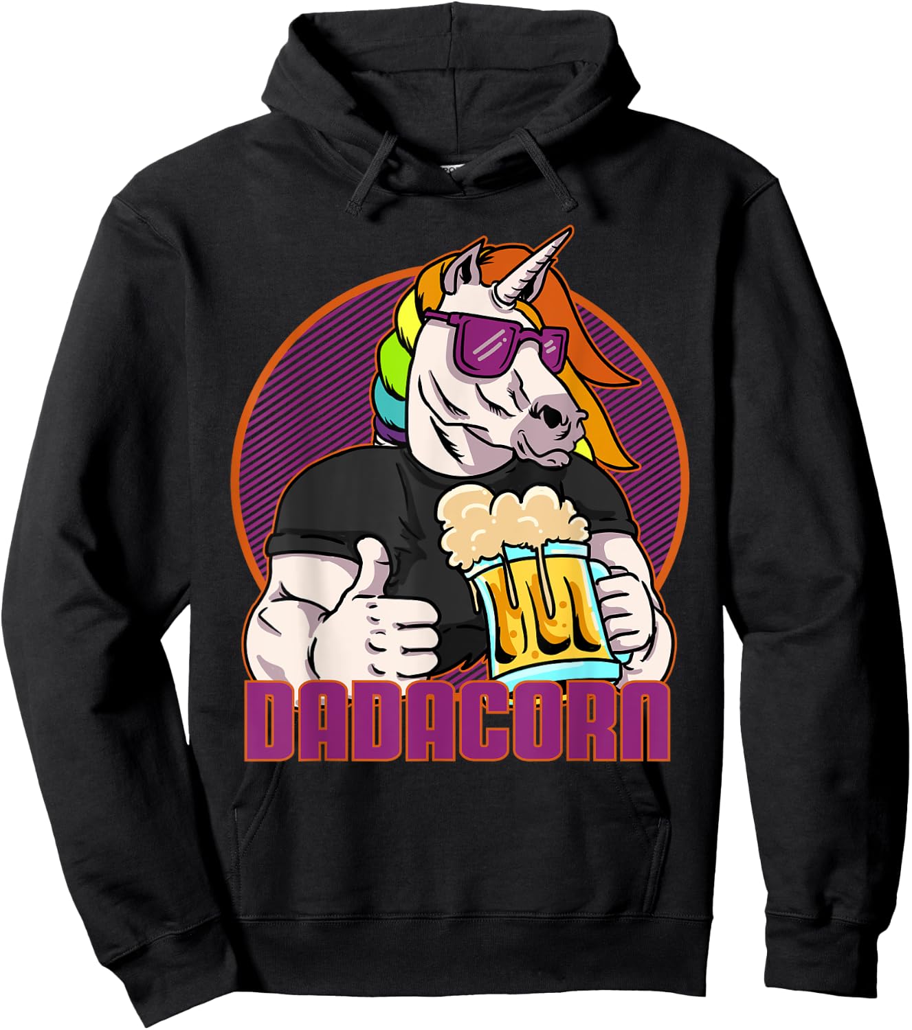 Daddycorn Father & Father's Day Gift Unicorn Dad Hoodie - Hoodie | Black