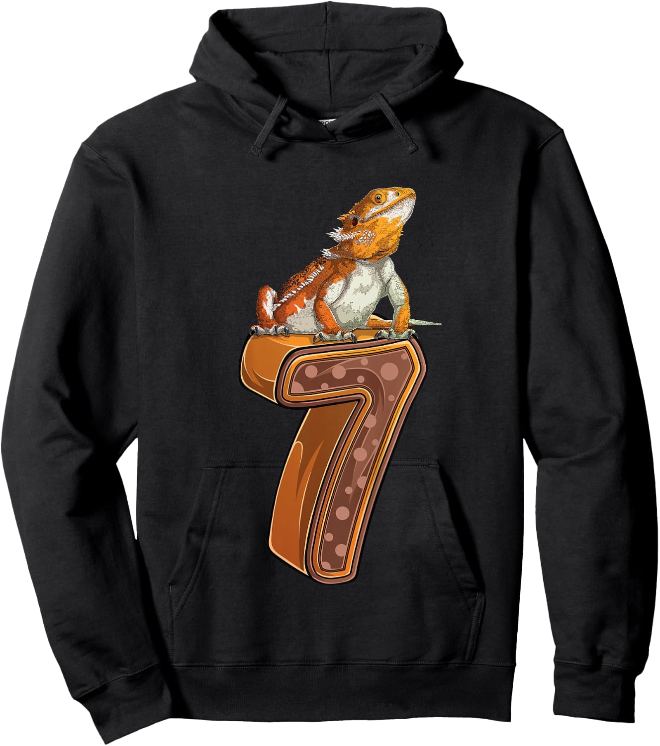 7 Year Old Bearded dragon Reptile 7th Birthday Party B-day Hoodie - Hoodie | Black