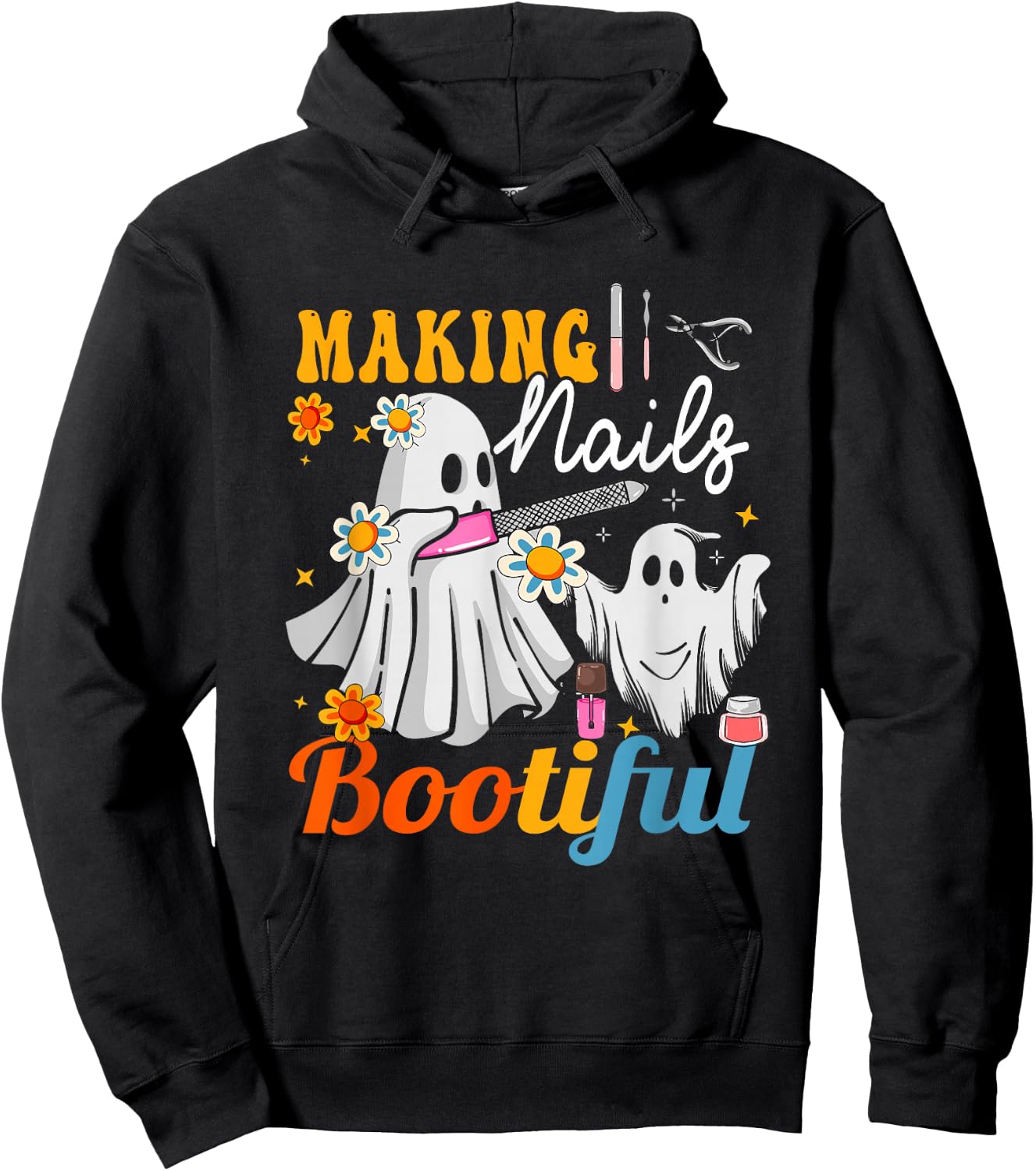 Making Nails Bootiful Halloween for Nail Technicians Artists Hoodie - Hoodie | Black