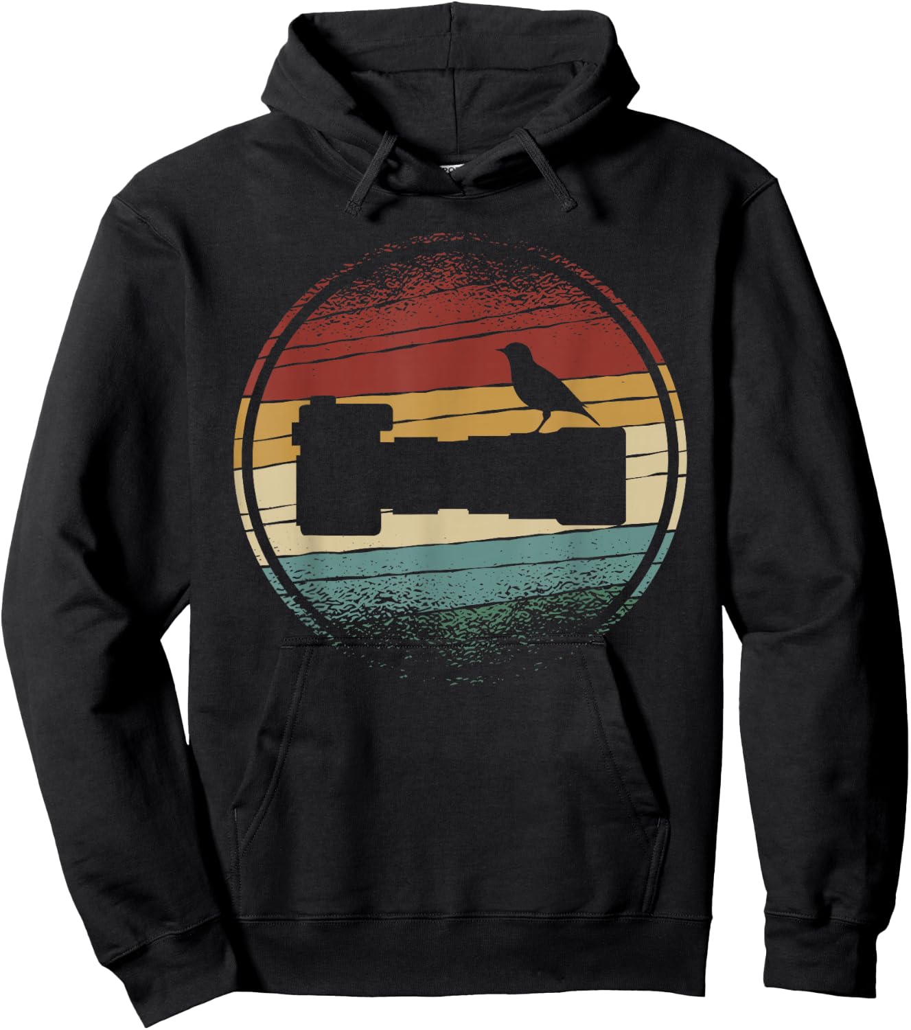 Nature Photography | Long Lens | Bird on Camera Vintage Hoodie - Hoodie | Black