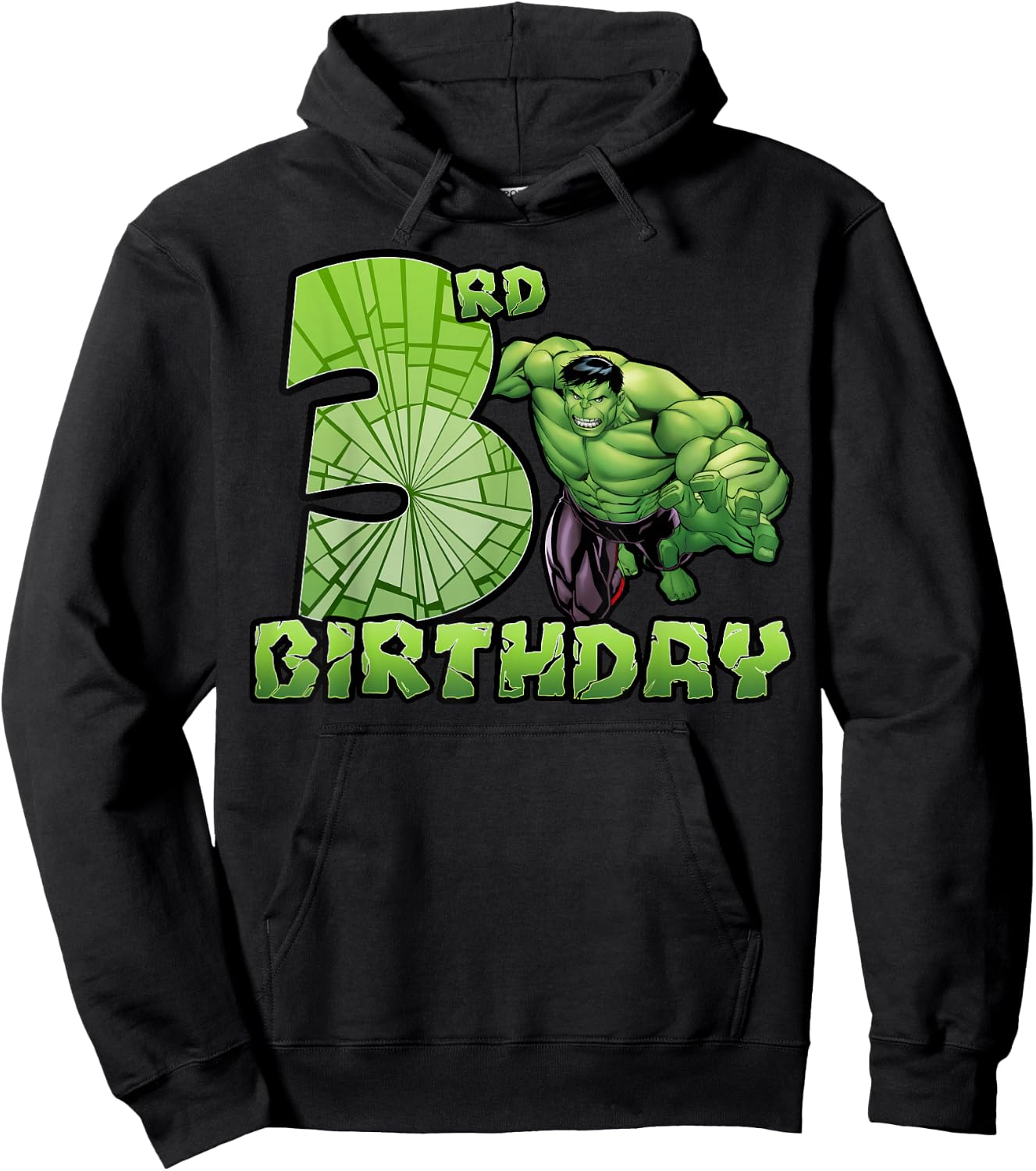Marvel Avengers Hulk Smash 3rd Birthday Hoodie - Hoodie | Black