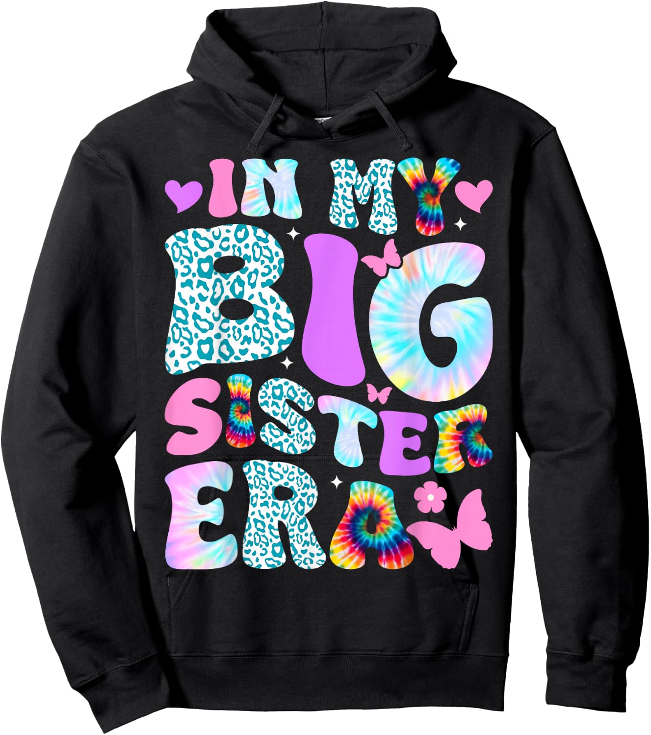 In My Big Sister Era Big Sis Girls Announcement Pregnancy Hoodie - Hoodie | Black