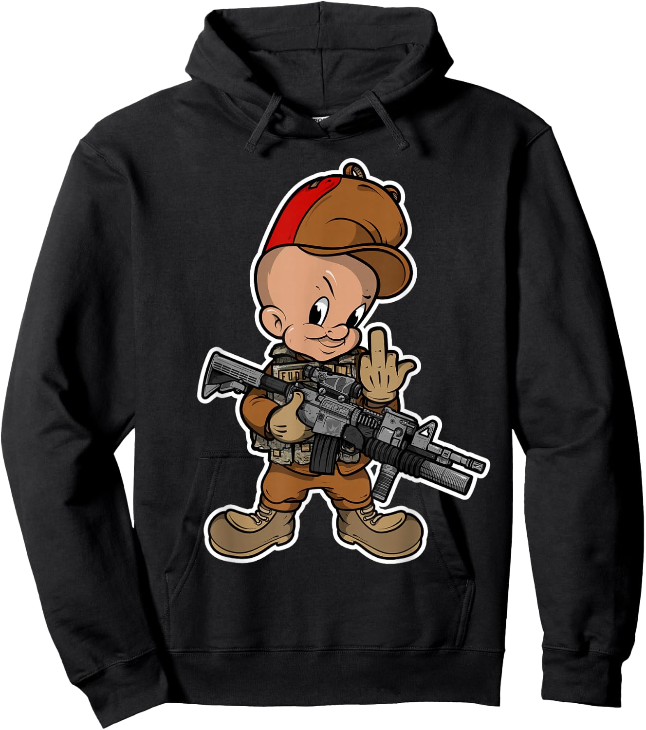 2A Fudd 2020 Elmer Illustration Hoodie - Hoodie | Black