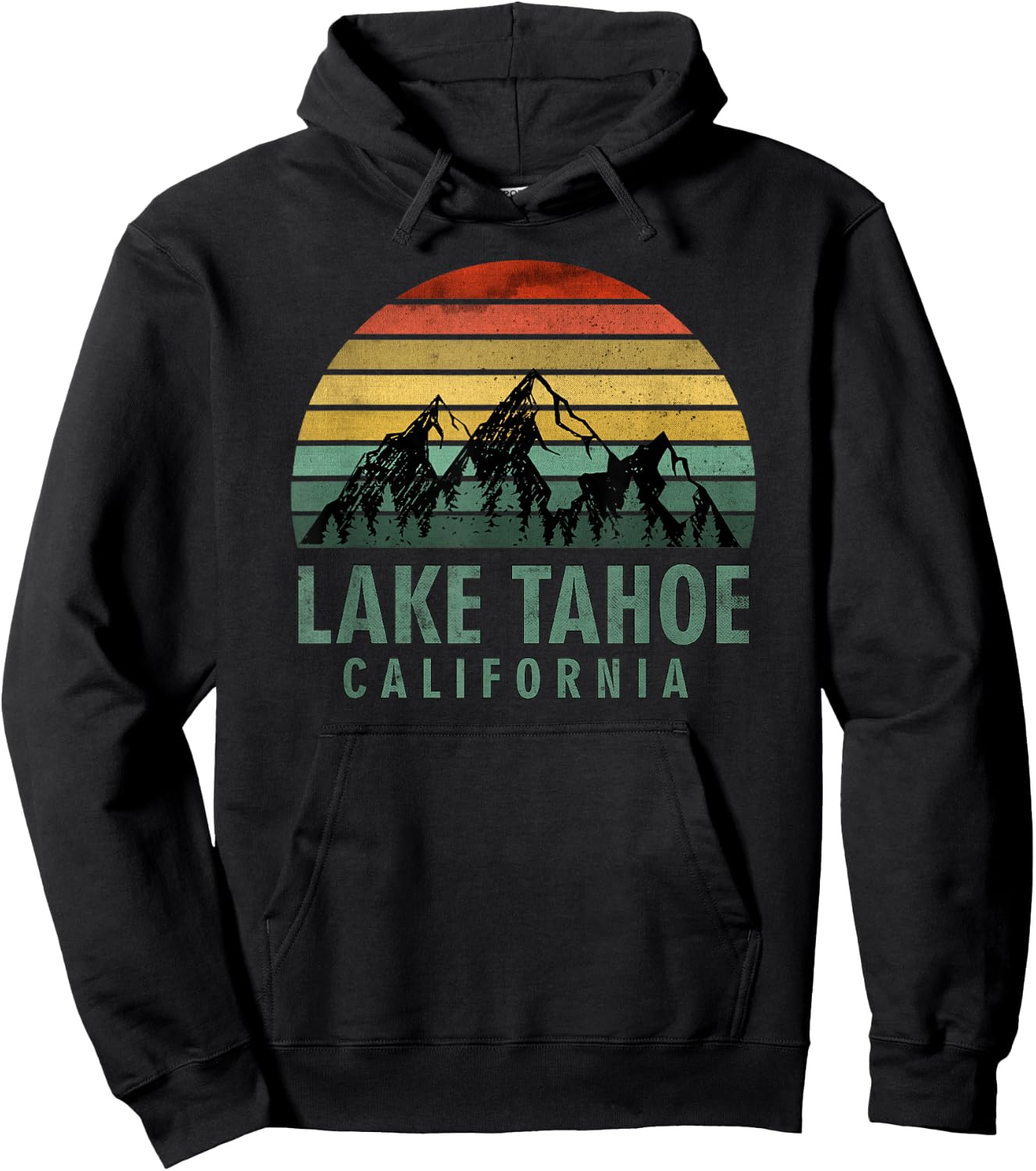 Lake Tahoe California Vintage Mountains Hiking Camping Hoodie - Hoodie | Black