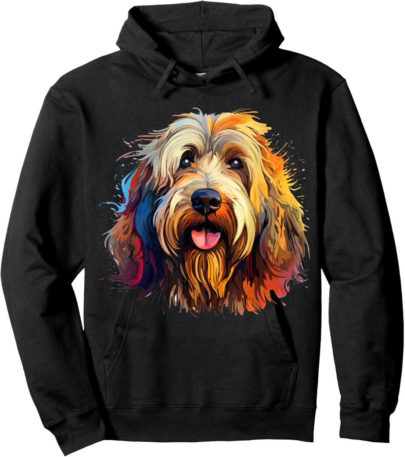 Briard Portrait, Portrait Colour Artwork Hoodie - Hoodie | Black