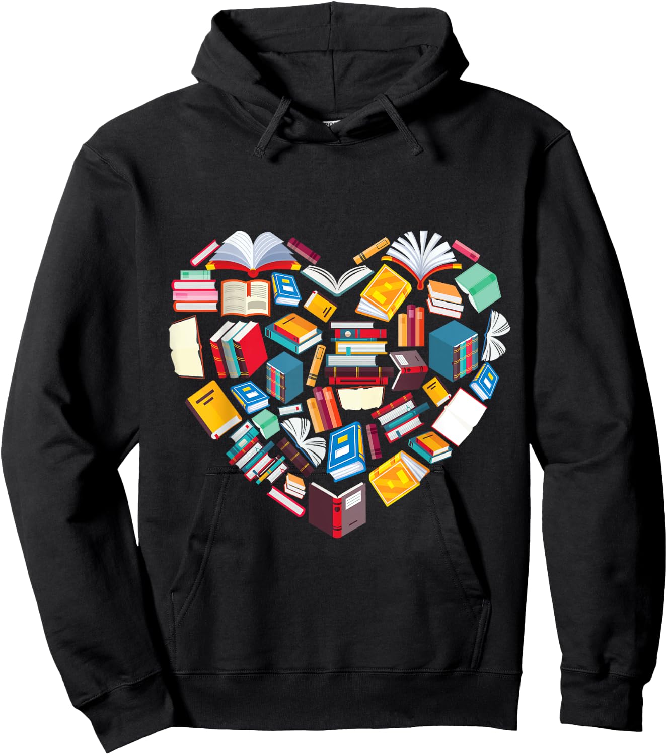 Book Lover Heart Shape Reading Club Librarian Library Gifts Hoodie - Hoodie | Black