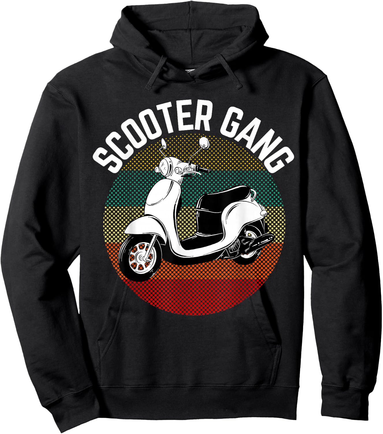 Scooter Gang Retro Vintage Moped Motorcycle Gear 2 Wheeler Hoodie - Hoodie | Black