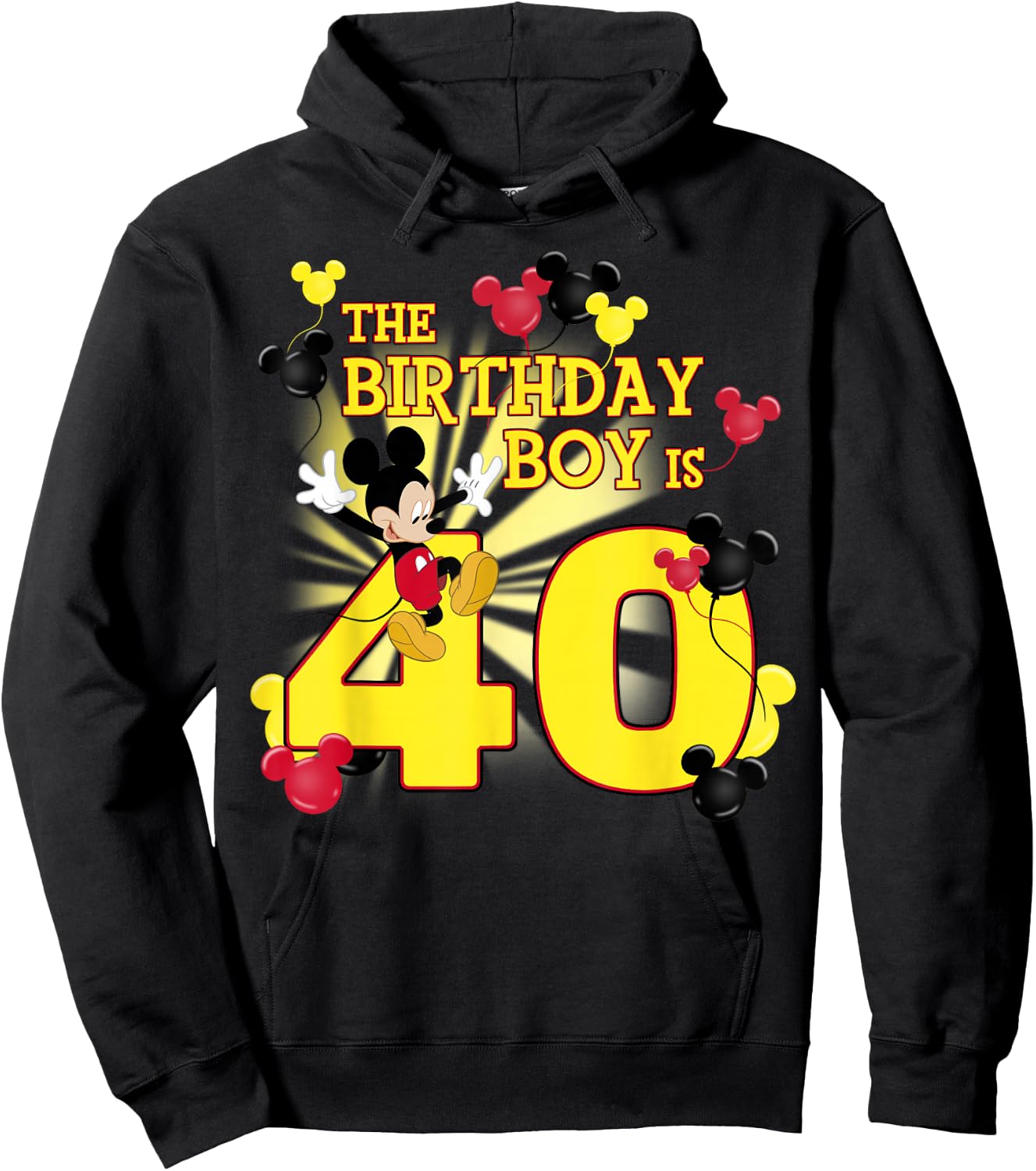Disney Mickey and Friends Mickey 40th Birthday Boy Hoodie - Hoodie | Black