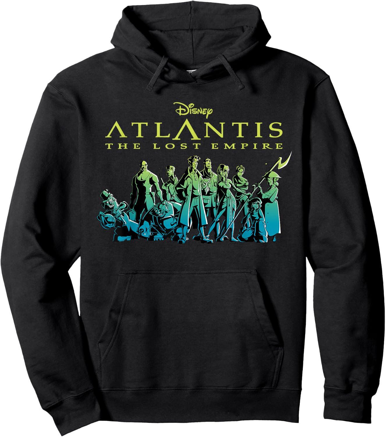 Disney Atlantis The Lost Empire Characters Gradient Hoodie - Hoodie | Black