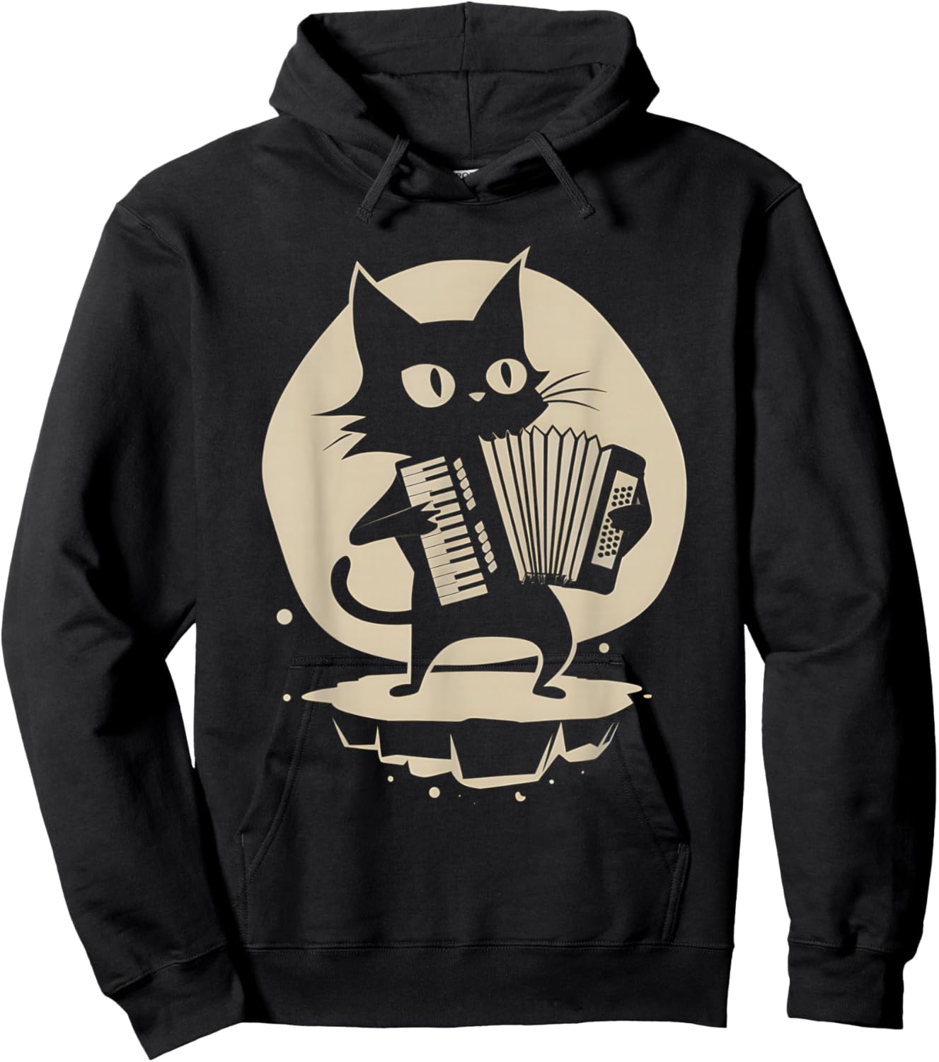 Cat Accordion Hoodie - Hoodie | Black