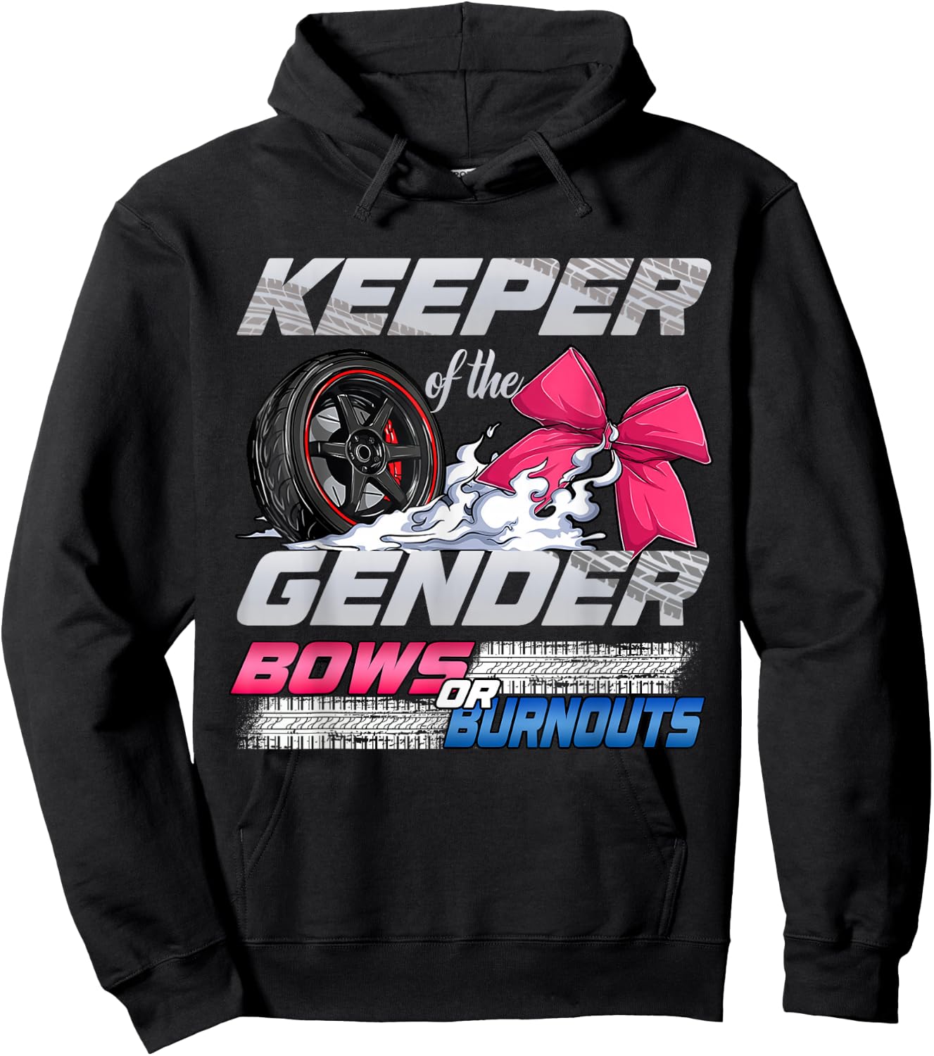 Keeper of the Gender Burnouts or Bows Gender Reveal Party Hoodie - Hoodie | Black