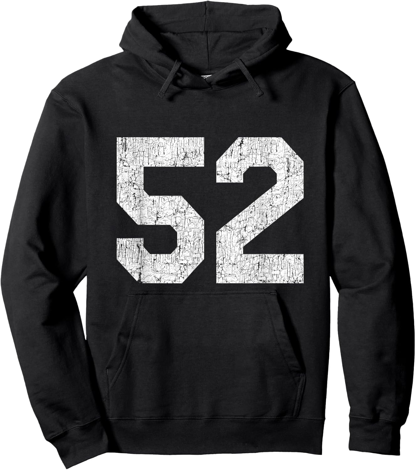 #52 Jersey Uniform Varsity Sports Number, 52nd Birthday Hoodie - Hoodie | Black