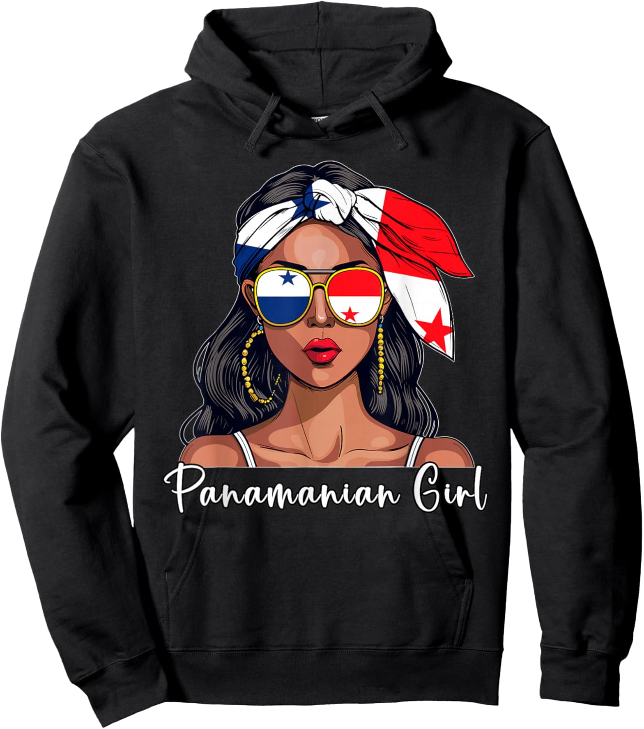 Panamanian Souvenirs Products Woman Flag Girl Panama Hoodie - Hoodie | Black