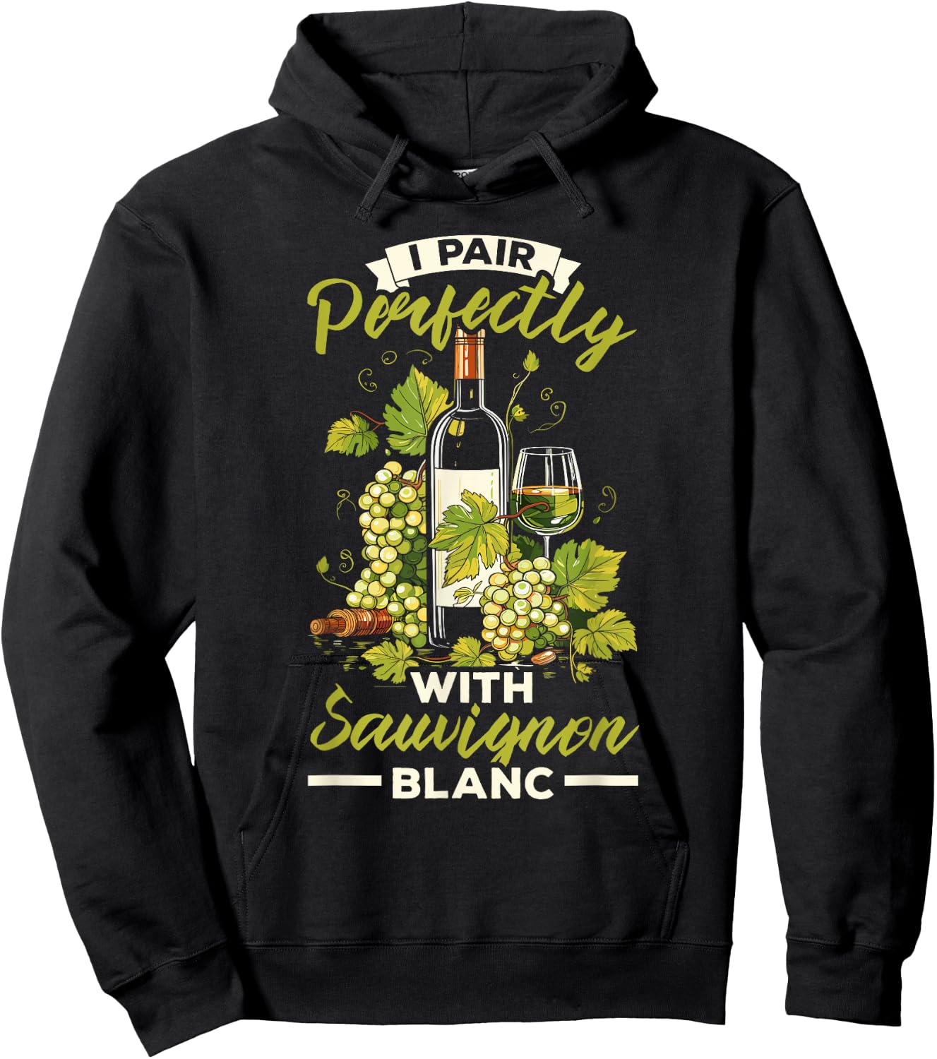 Sauvignon Blanc White Wine Lover Alcohol Drinking Wineaholic Hoodie - Hoodie | Black