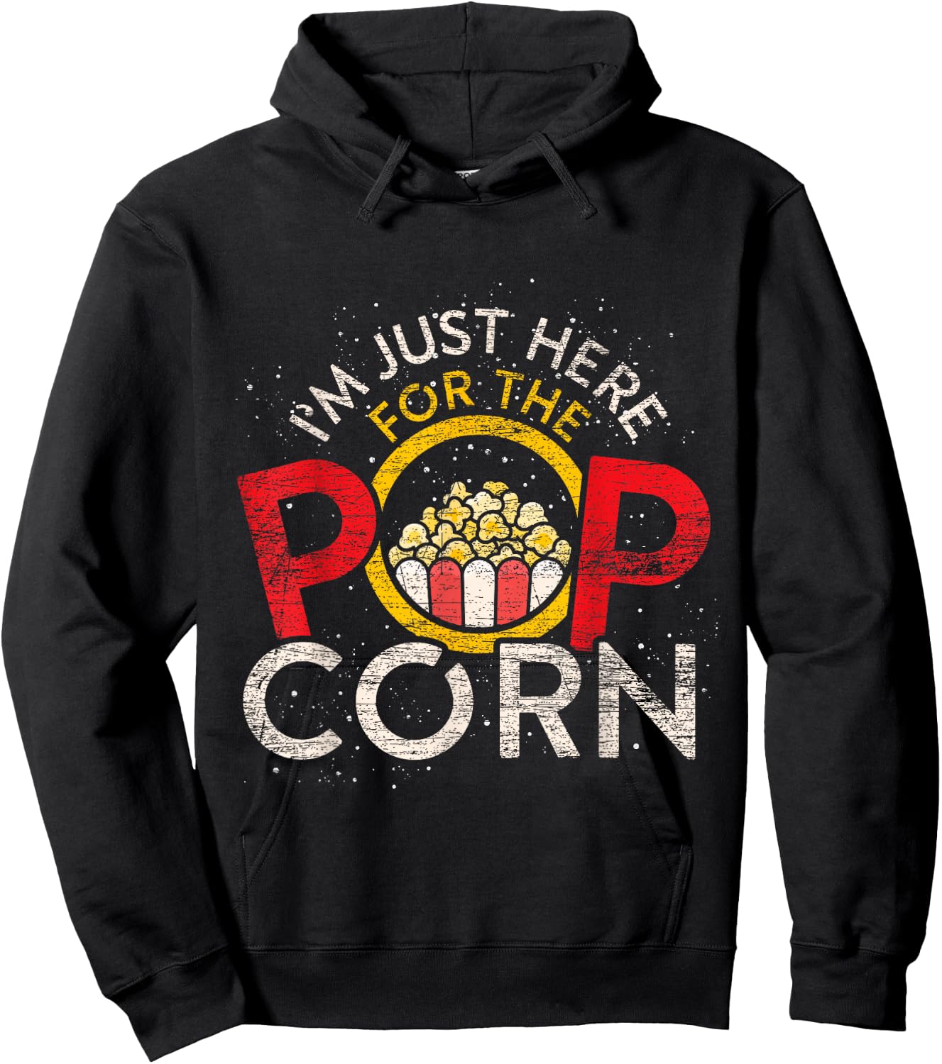 Im Just Here For The Popcorn Hoodie - Hoodie | Black
