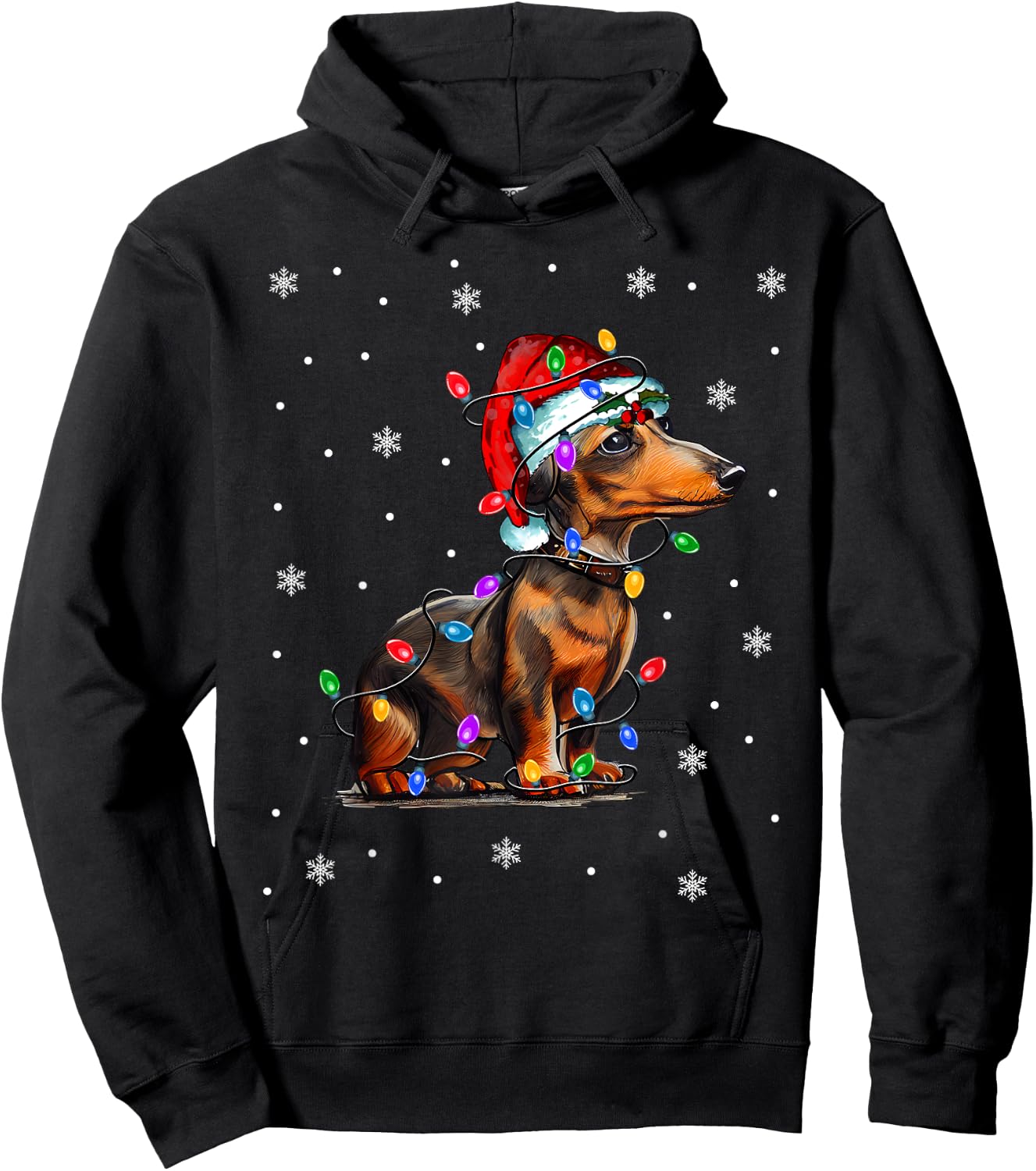 Dachshund Christmas Hoodie - Hoodie | Black