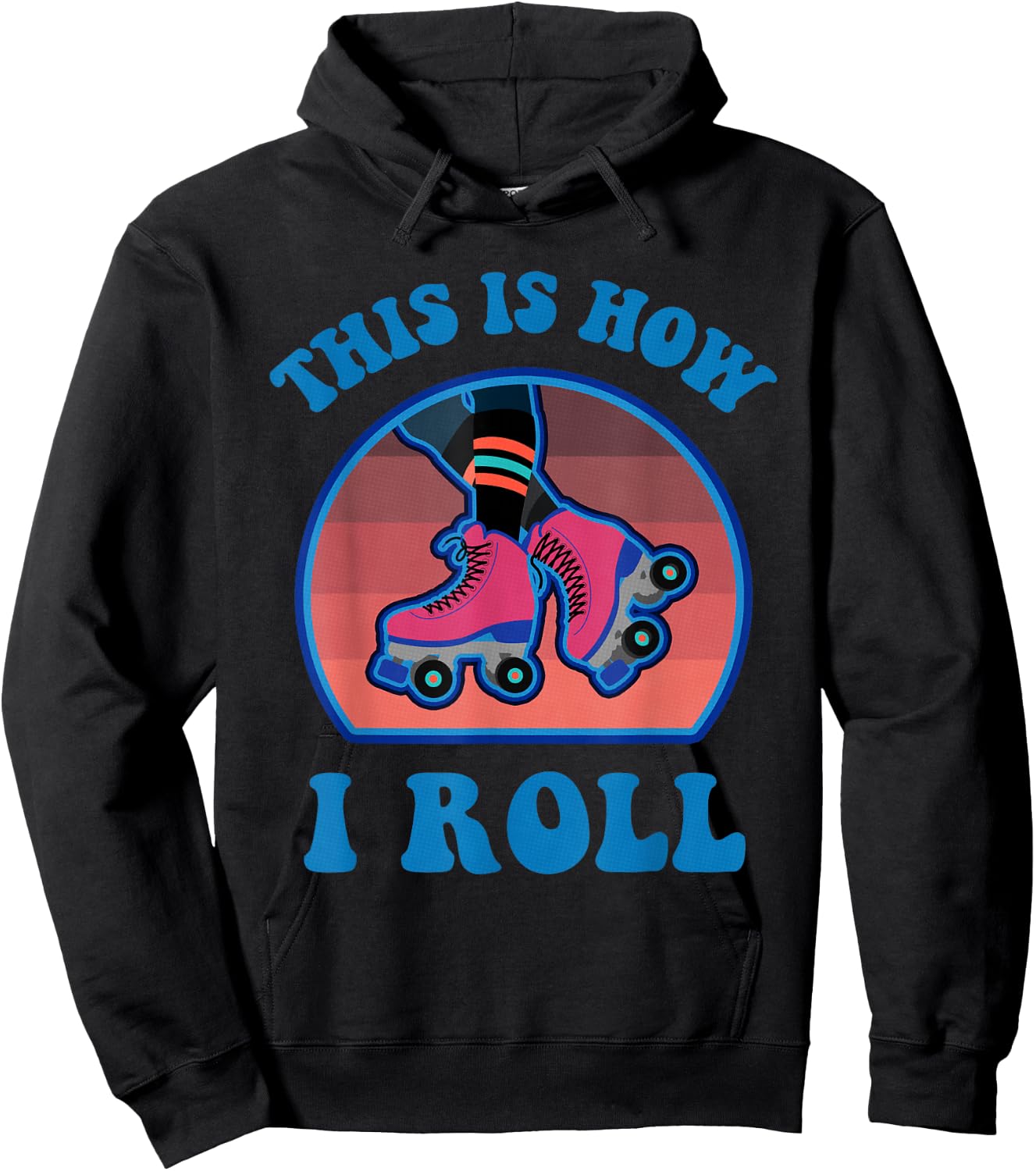 This Is How I Roll Roller Skate Funny Vintage Skating Gifts Hoodie - Hoodie | Black