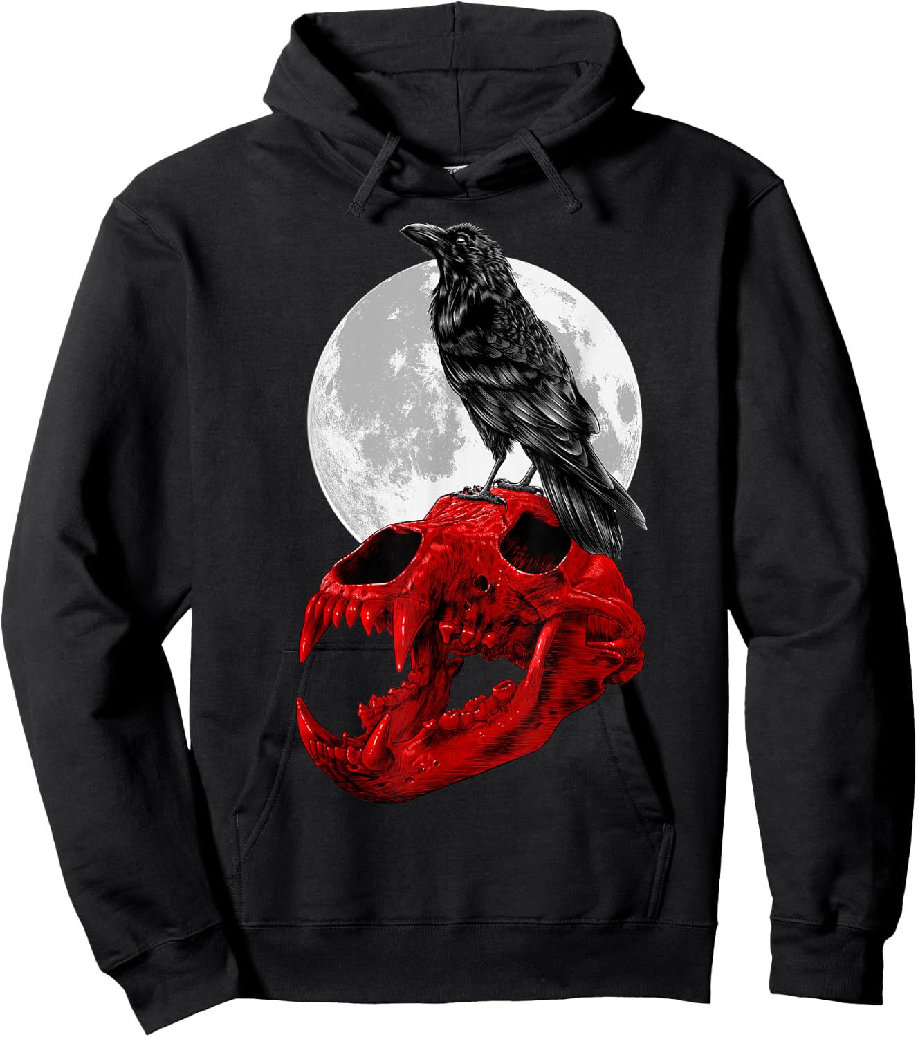 Raven skull Hoodie - Hoodie | Black