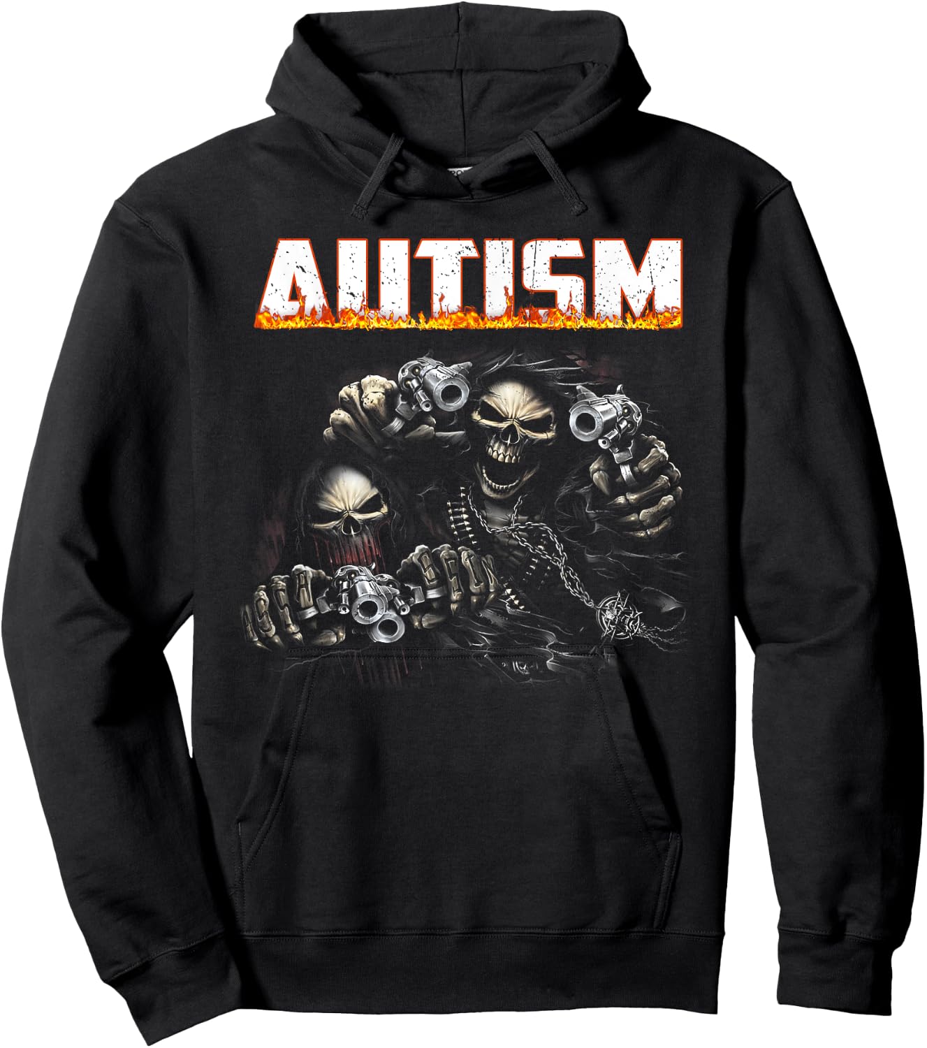 Funny Autism Skeleton Meme Halloween Costume Spooky Season Hoodie - Hoodie | Black