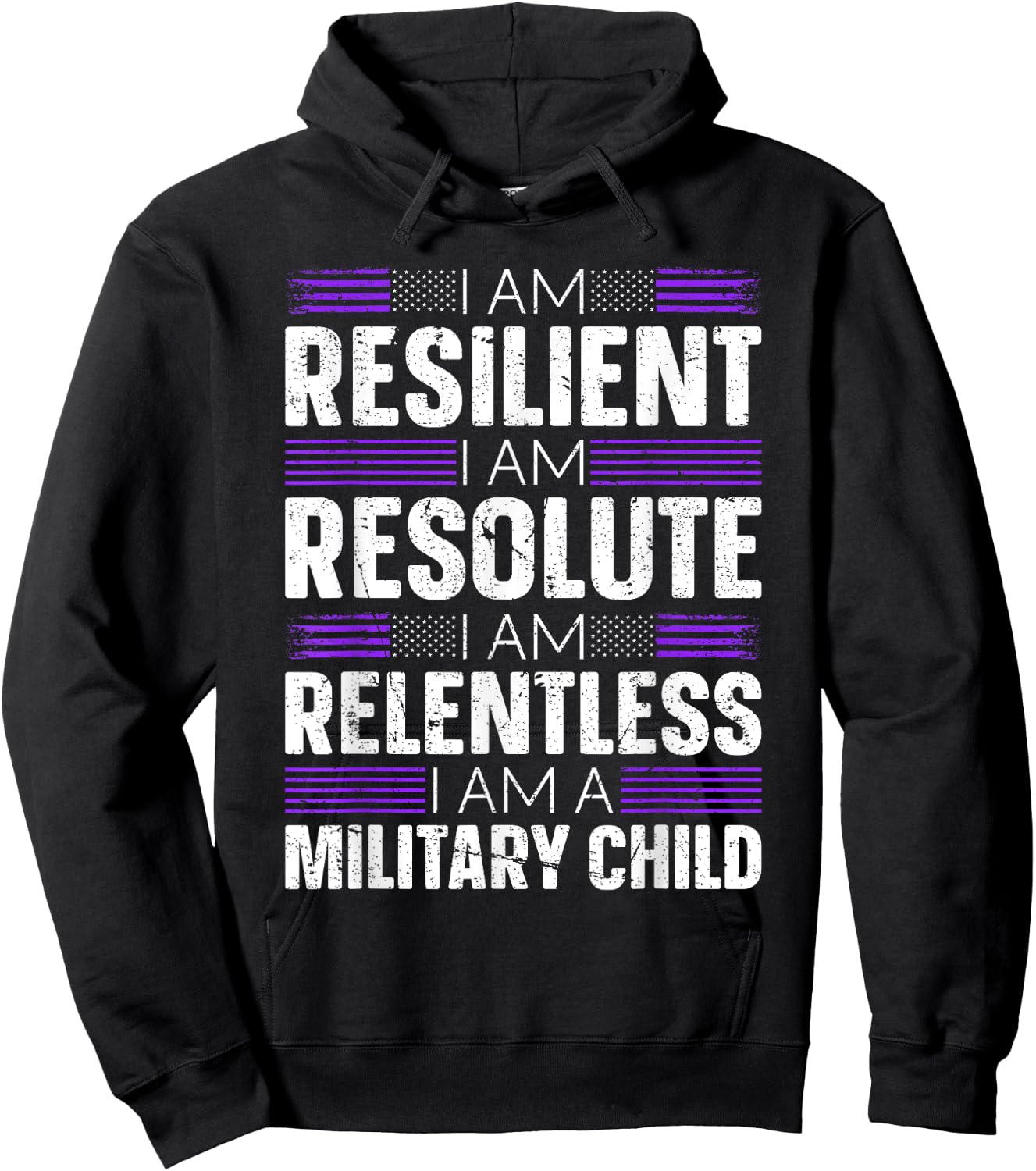 Purple Up I Am A Military Child Hoodie - Hoodie | Black