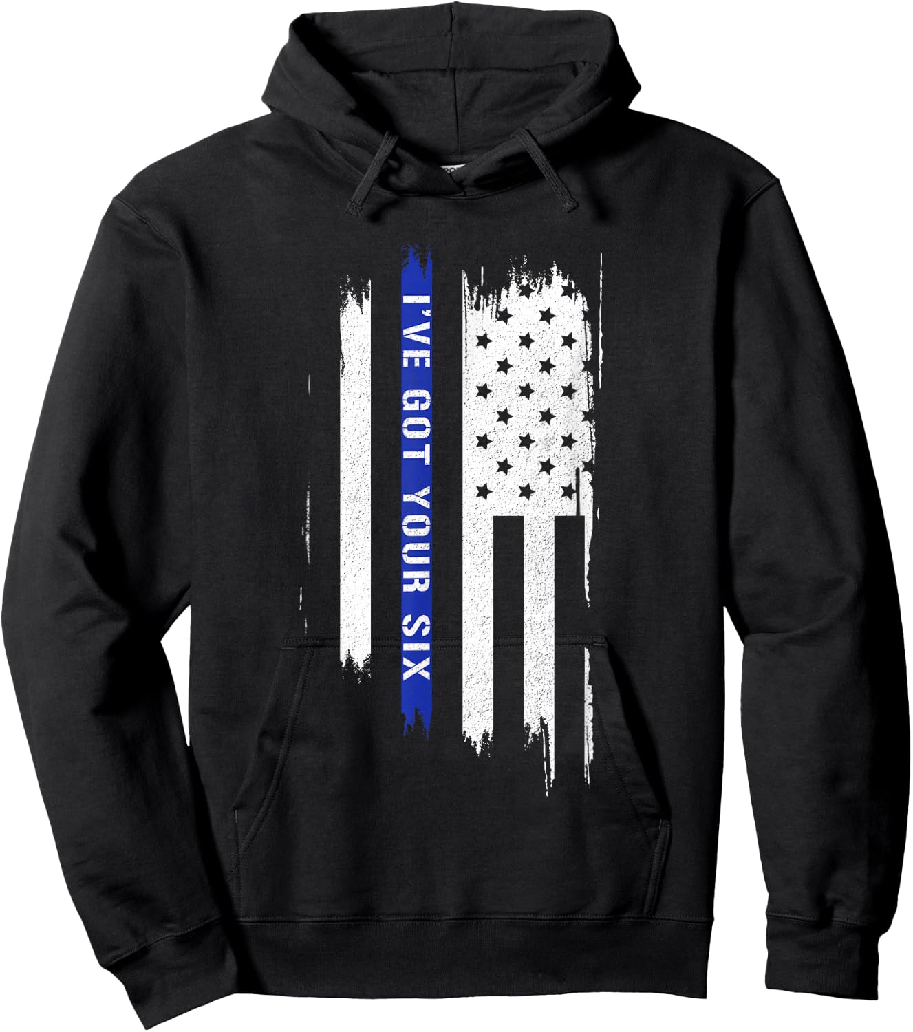 I've got your six ft. american flag and thin blue line Men Hoodie - Hoodie | Black