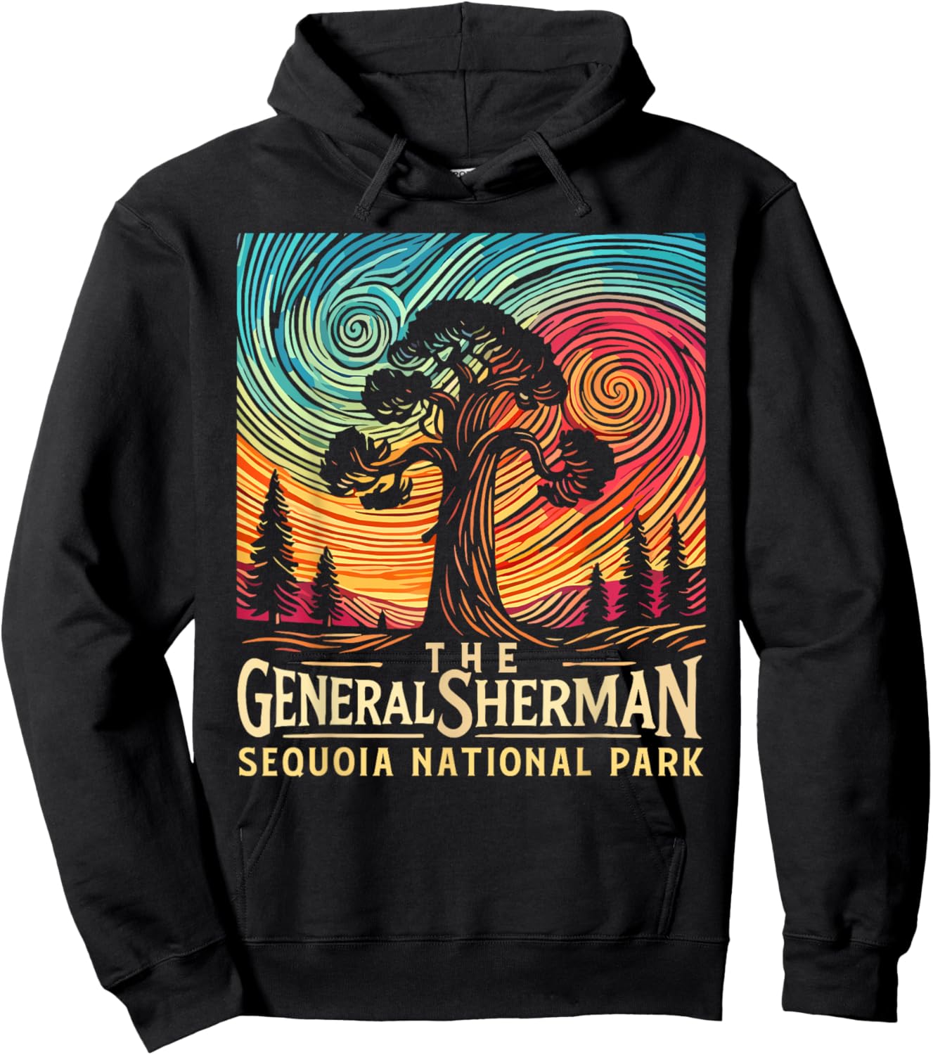 General Sherman Sequoia National Park Shirt Souvenir Hoodie - Hoodie | Black