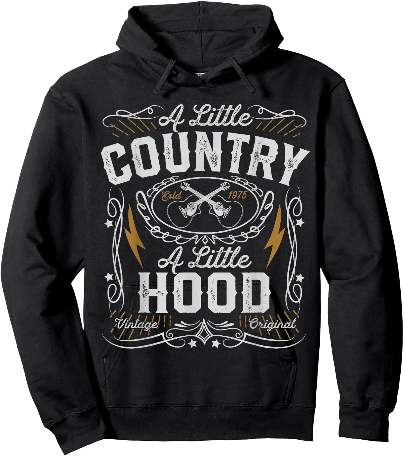 A Little Country A Little Hood Hip Hop Rap Music Gift Hoodie - Hoodie | Black