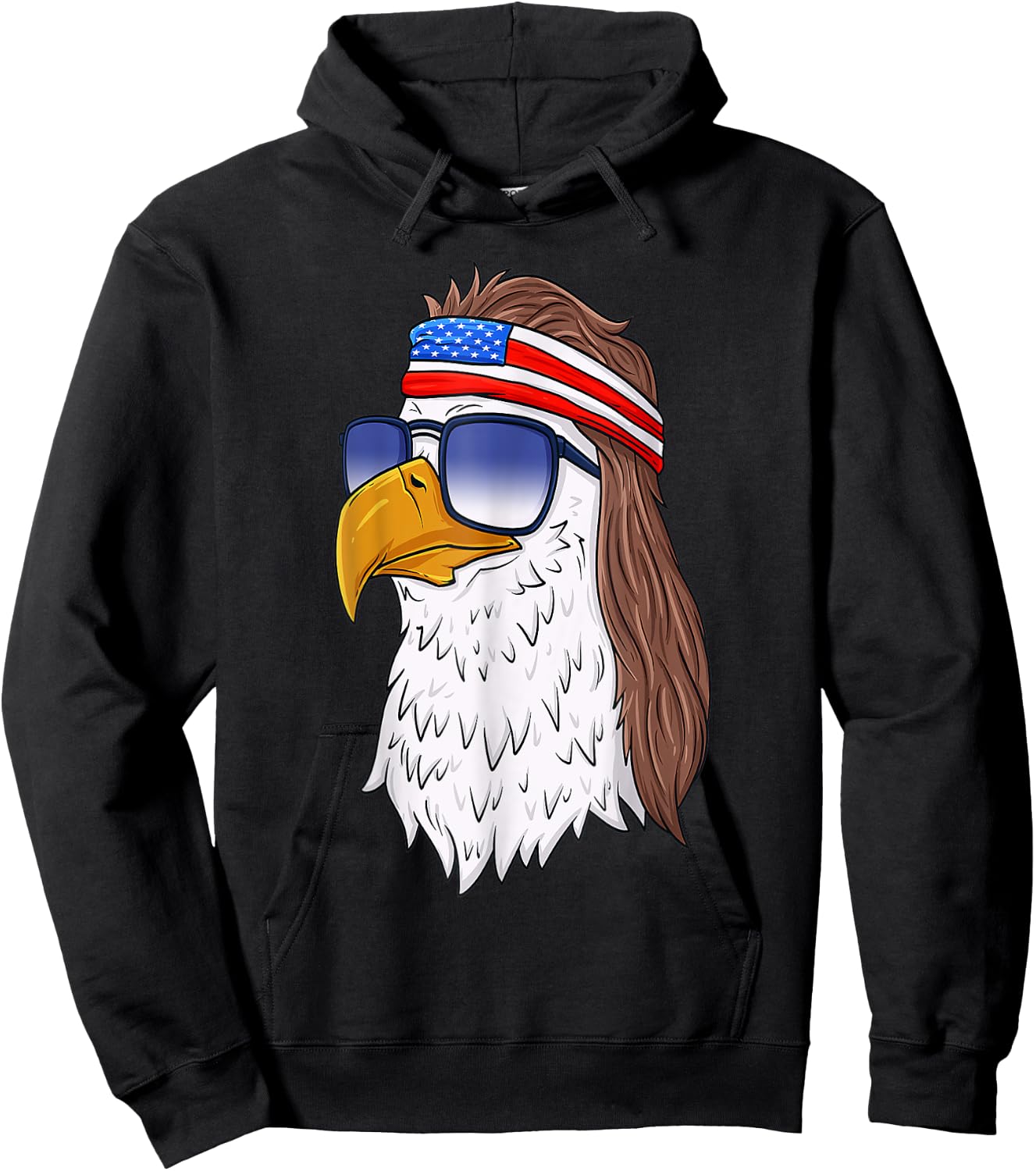 Funny Shirt American Bald Eagle Mullet 4th Of July Men Hoodie - Hoodie | Black
