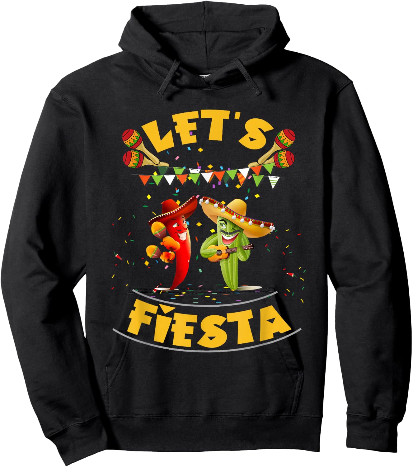 Funny Let's Fiesta Cinco De Mayo Men Women Kids Party Day Hoodie - Hoodie | Black
