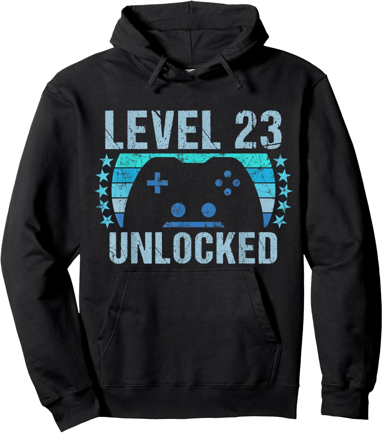 Gaming Vintage 23rd Birthday Gift 23 Year Old Boy Girl Gamer Hoodie - Hoodie | Black