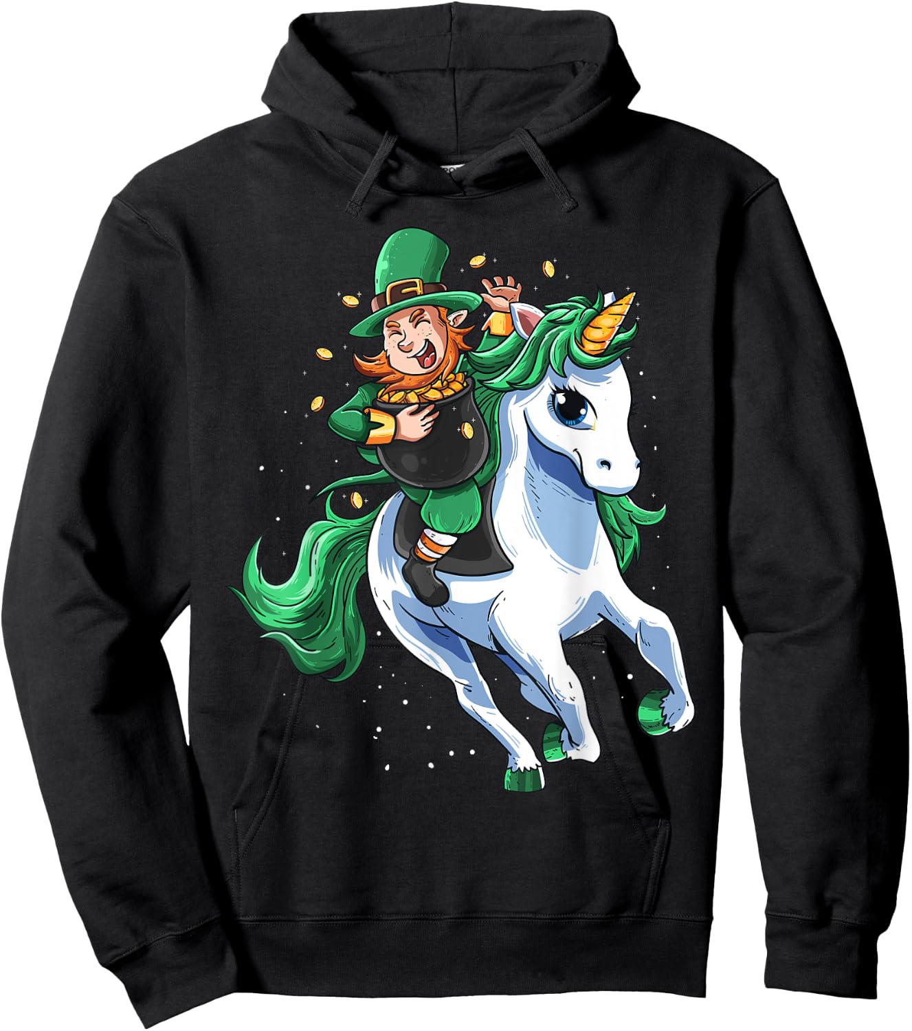 Lepricorn Leprechaun Unicorn Boy Girl St Patrick's Day Hoodie - Hoodie | Black