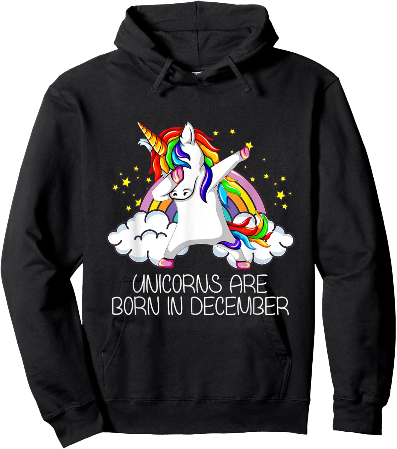 Dabbing Unicorn Girl Party Gift Unicorns Born in December Hoodie - Hoodie | Black
