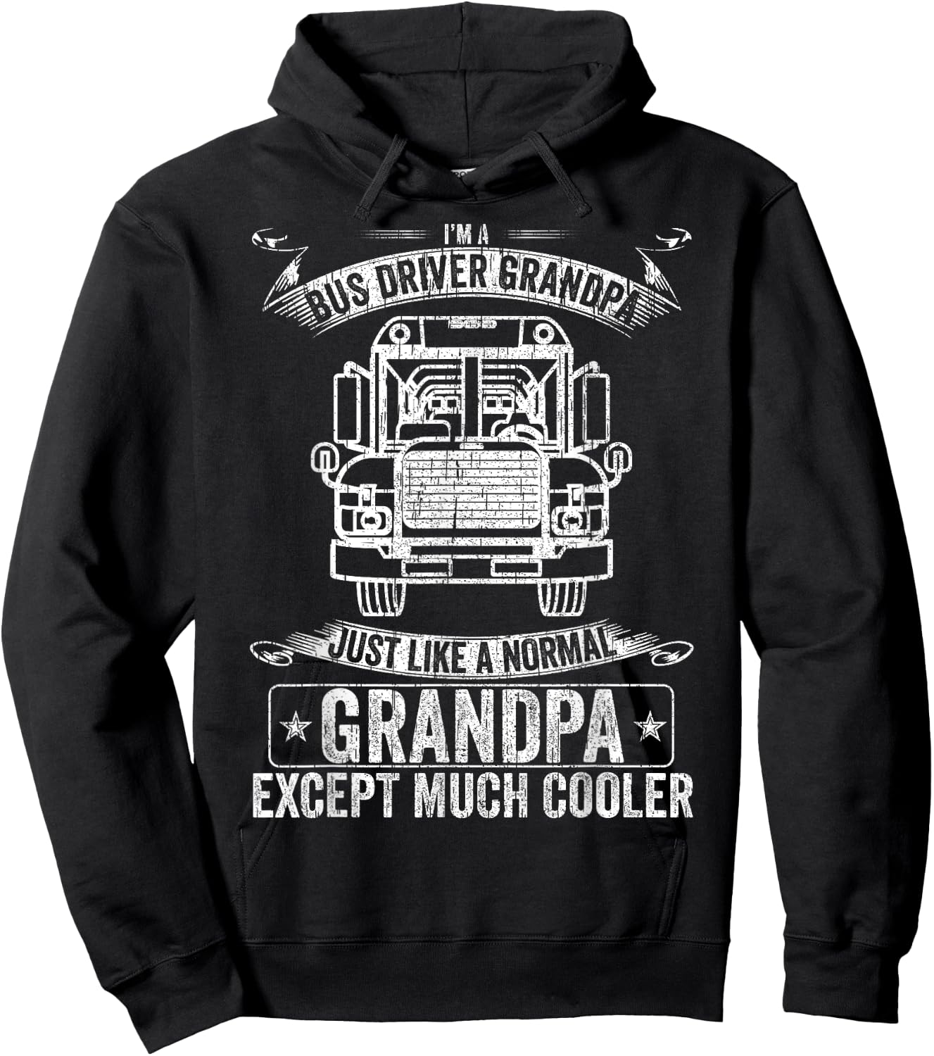 School Bus Driver Grandpa Like A Normal Except Much Cooler Hoodie - Hoodie | Black