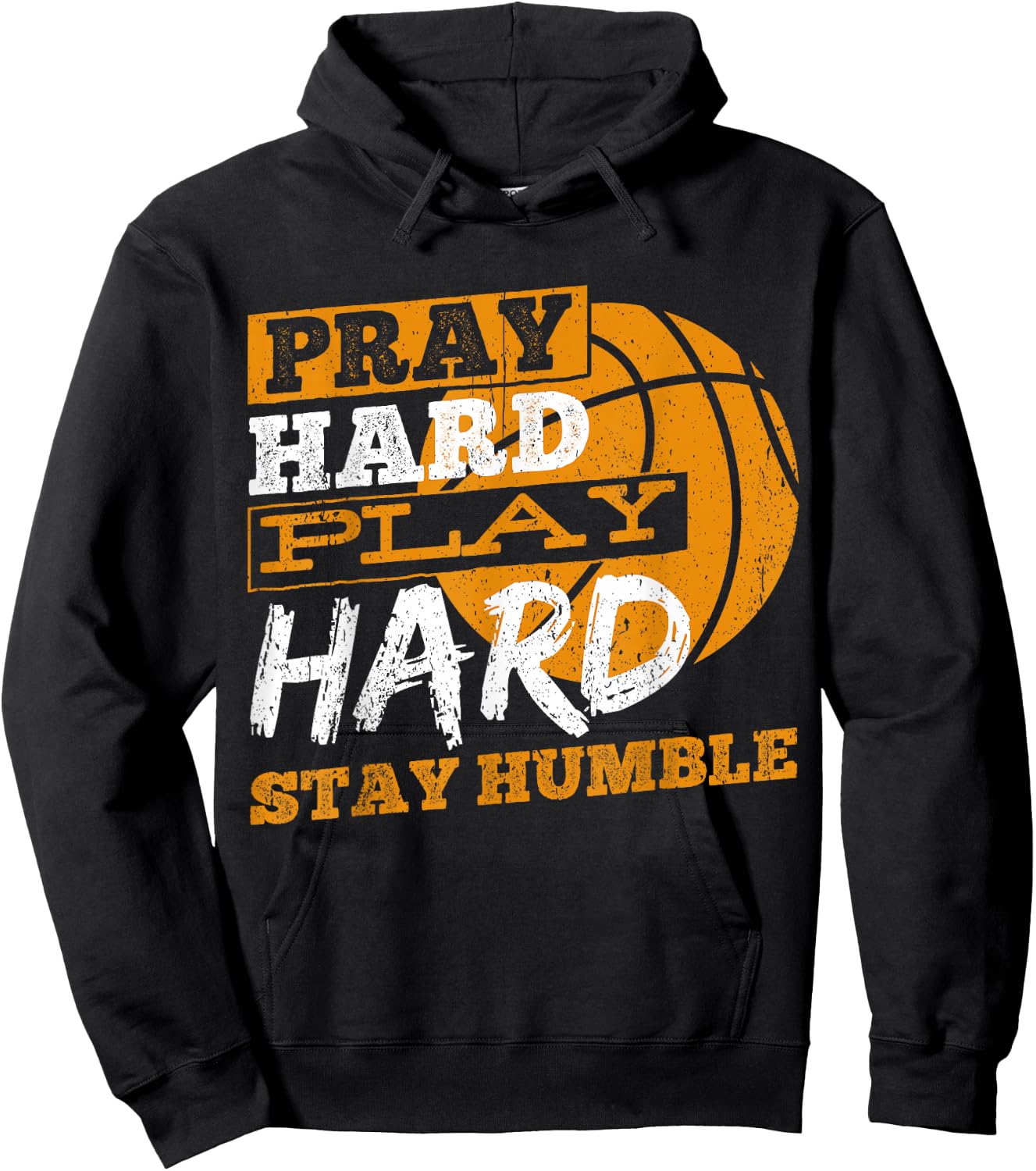 Pray hard play hard stay humble - athlete team sports Hoodie - Hoodie | Black