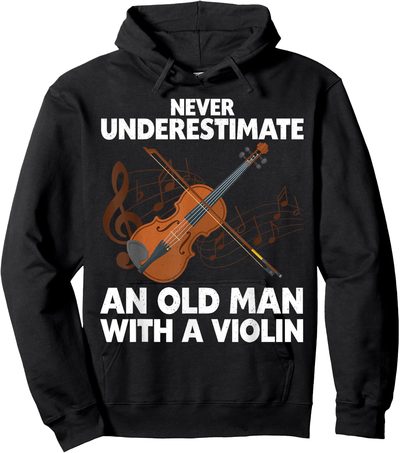 Funny Violin Art Grandpa Violin Lover Violin Player Hoodie - Hoodie | Black