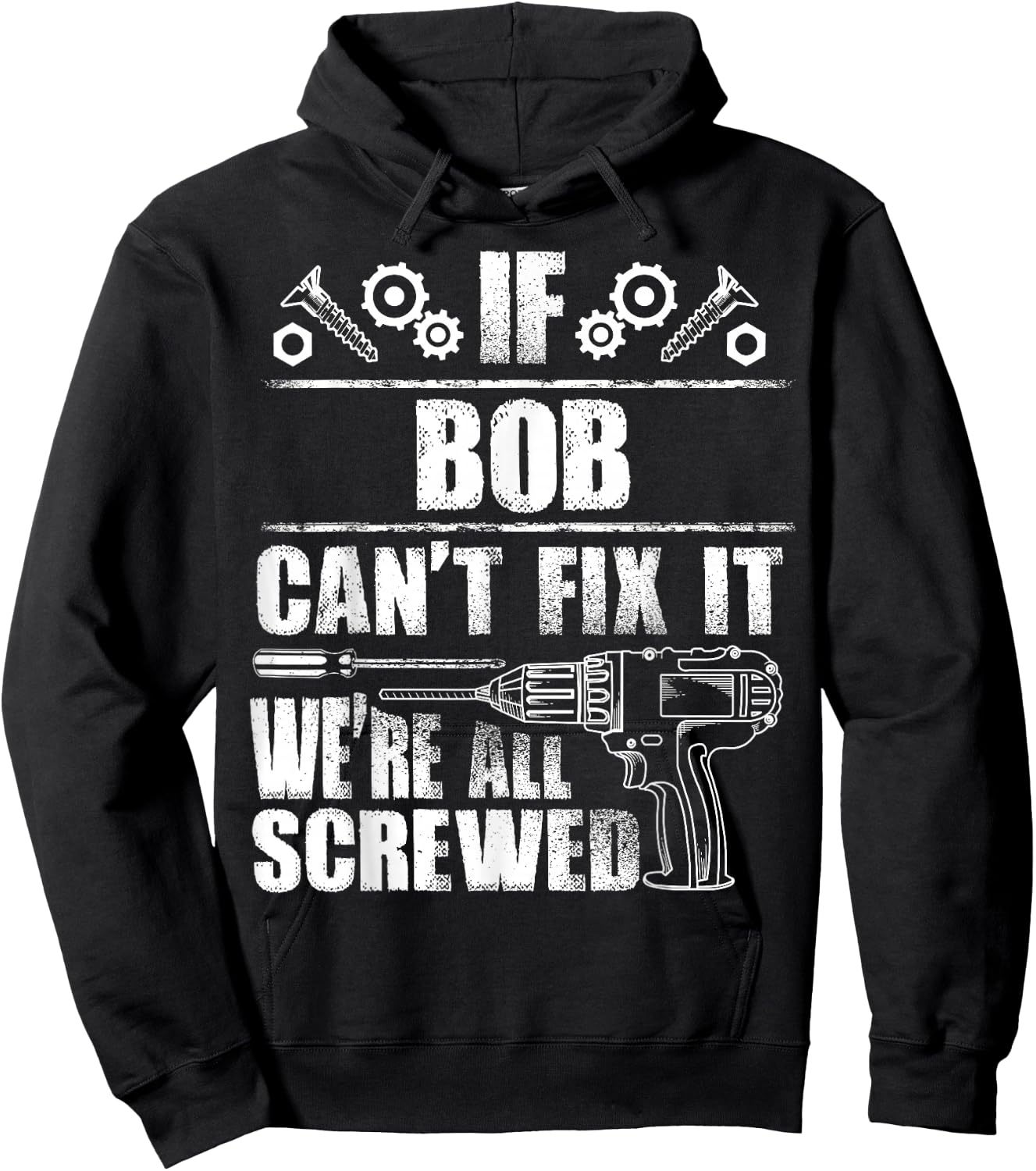 BOB Gift Name Fix It Funny Birthday Personalized Dad Idea Hoodie - Hoodie | Black