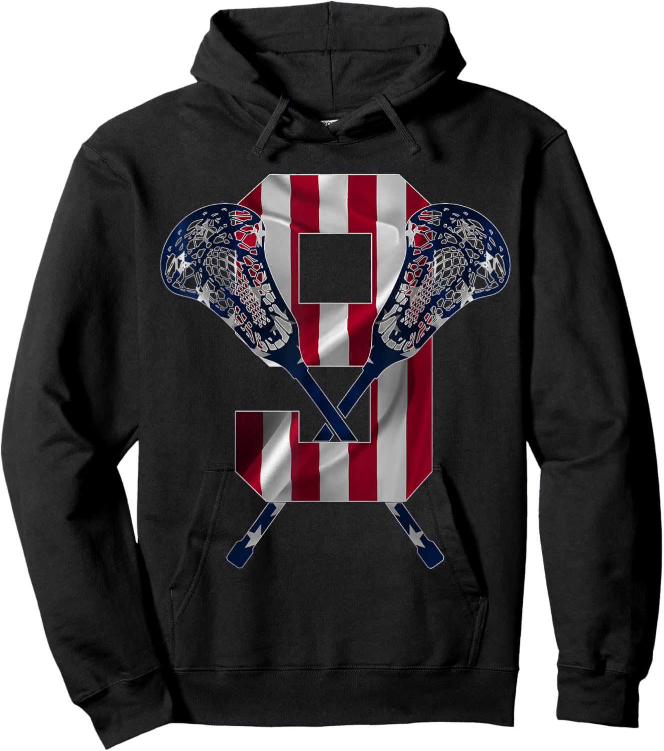 Number 9 Years Lacrosse 9th Birthday Hoodie - Hoodie | Black
