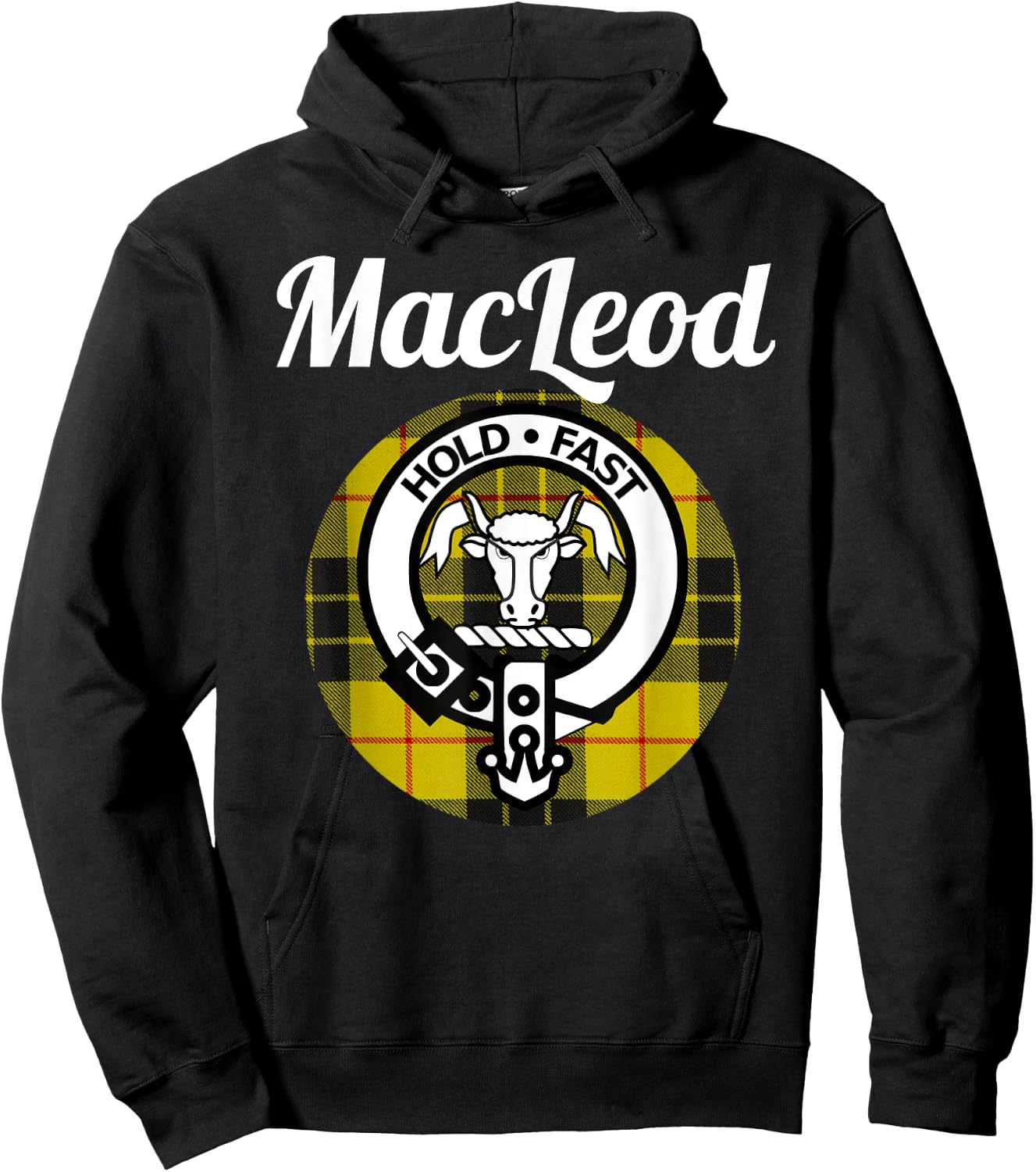 MacLeod Clan Scottish Name Coat Of Arms Tartan Hoodie - Hoodie | Black