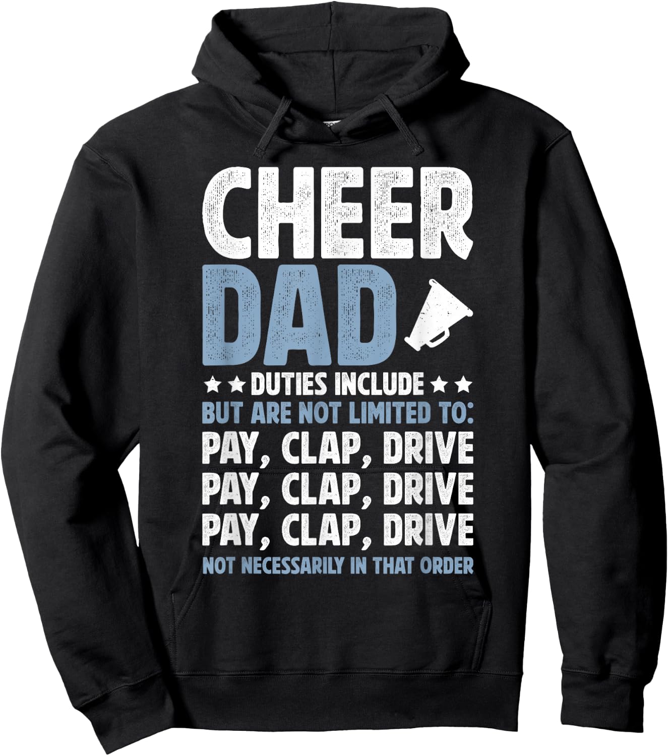 Cheer Dad Duties Cheerleading Dad Of A Cheerleader Father Hoodie - Hoodie | Black