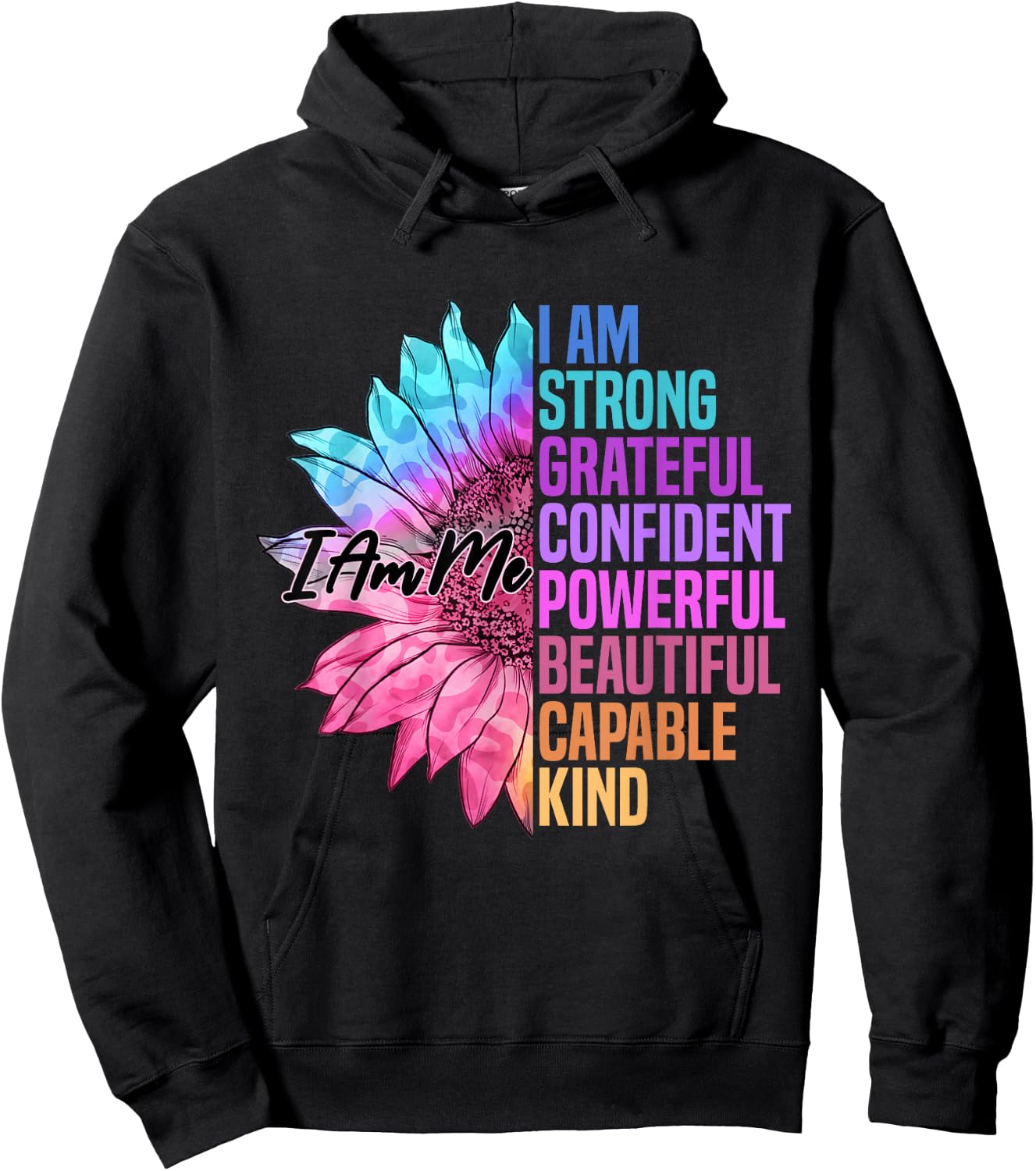 I am powerful, friendly, confident, beautiful Hoodie - Hoodie | Black