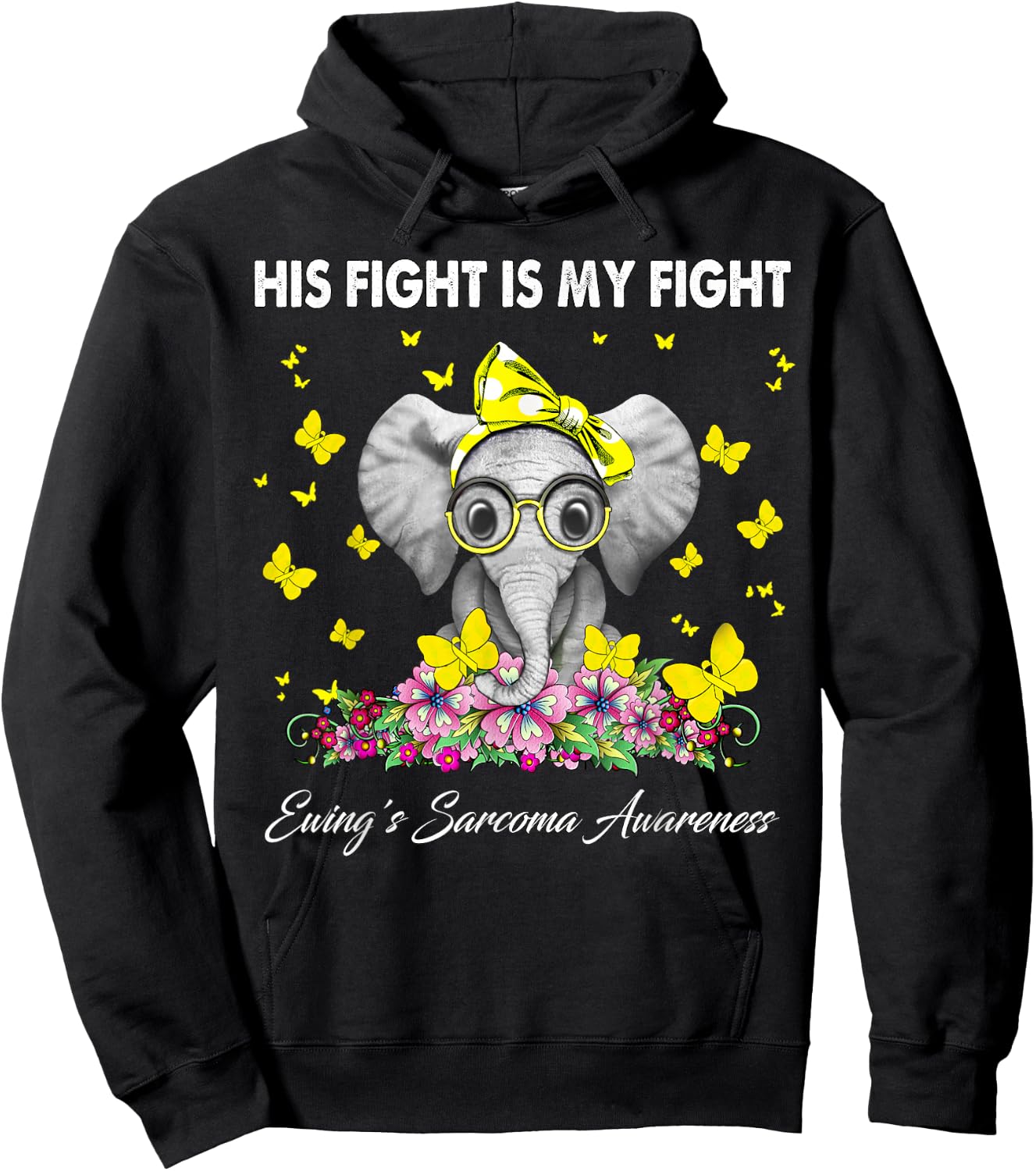 His Fight Is My Fight Ewing's Sarcoma Awareness Hoodie - Hoodie | Black