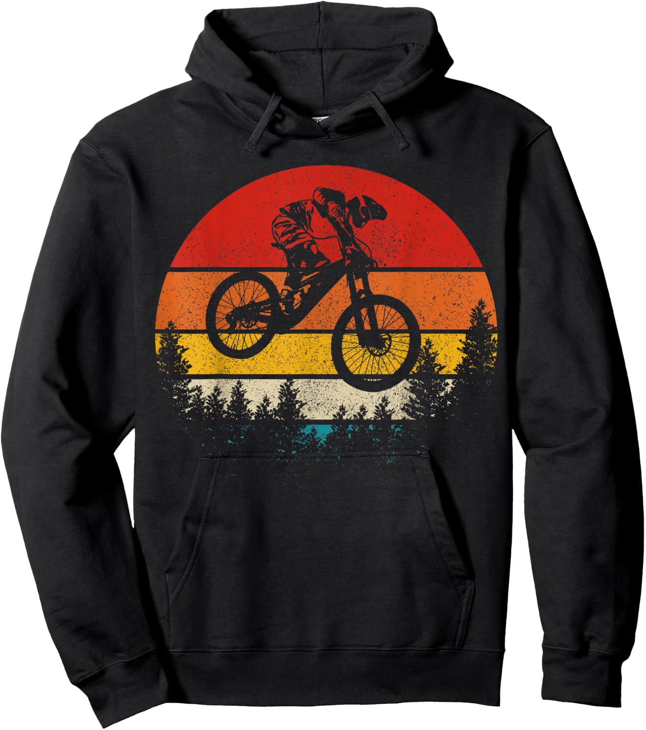 Mountain Bike Downhill Vintage MTB Mountain Biker Gift Hoodie - Hoodie | Black