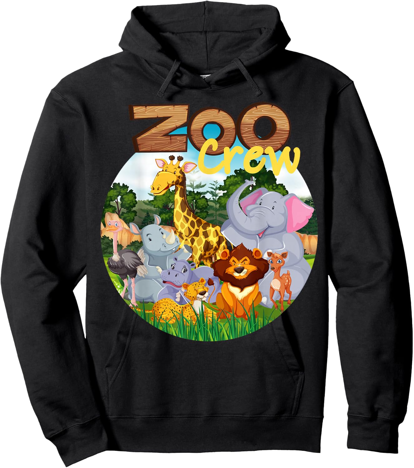 Zoo Crew Cute Zoo Group - Family Trip for Kids or Adults Hoodie - Hoodie | Black