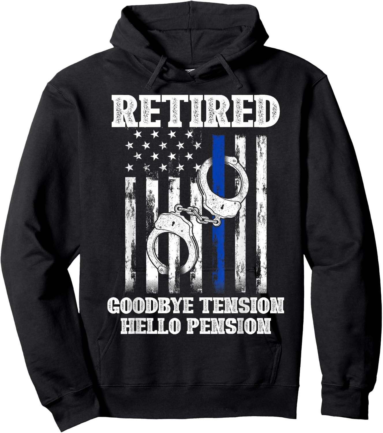 Retired Goodbye Tension Hello Pension Police Hoodie - Hoodie | Black