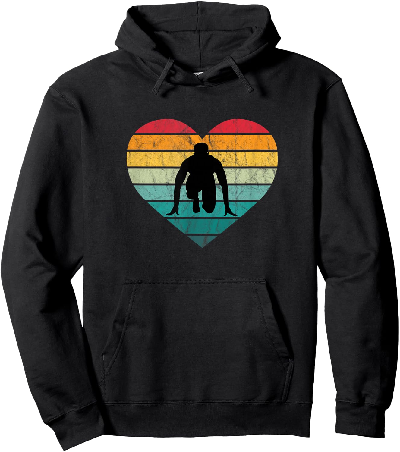 Sprinter in Start Block Sport Race I Love Athletics Hoodie - Hoodie | Black