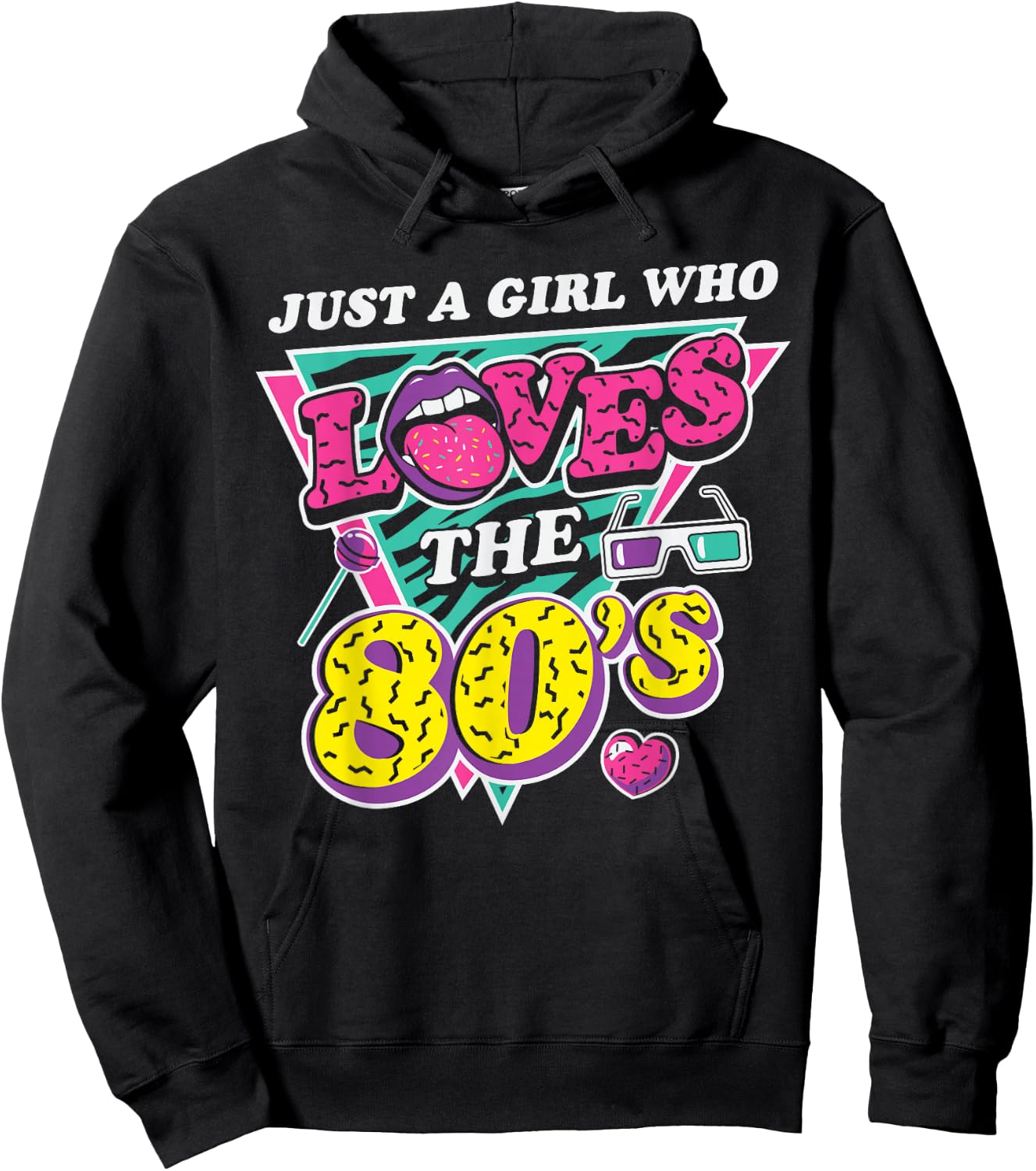 Just A Girl Who Loves The 80s Retro Eighties Costume Party Hoodie - Hoodie | Black