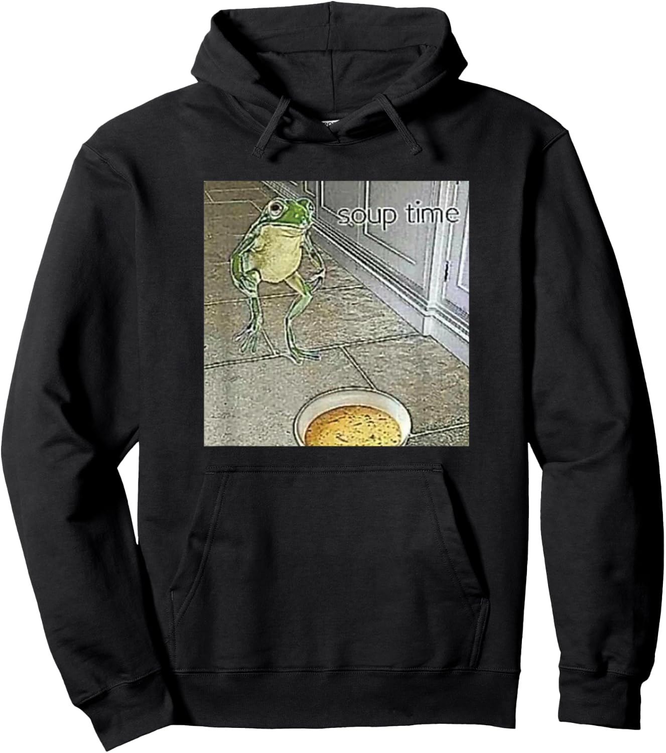 Soup Time Meme Frog Meme Hoodie - Hoodie | Black